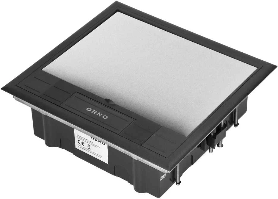 Orno Puszka Grindų dėžutė moduliniams lizdams 6 x 45x45 mm arba 12 x 22,5x45 mm, dangtelis: plastikinis, juodas