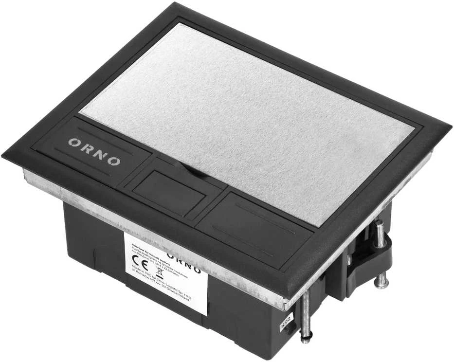 Orno Puszka Grindų dėžutė moduliniams lizdams 4 x 45x45 mm arba 8 x 22,5x45 mm, dangtelis: plastikinis, juodas