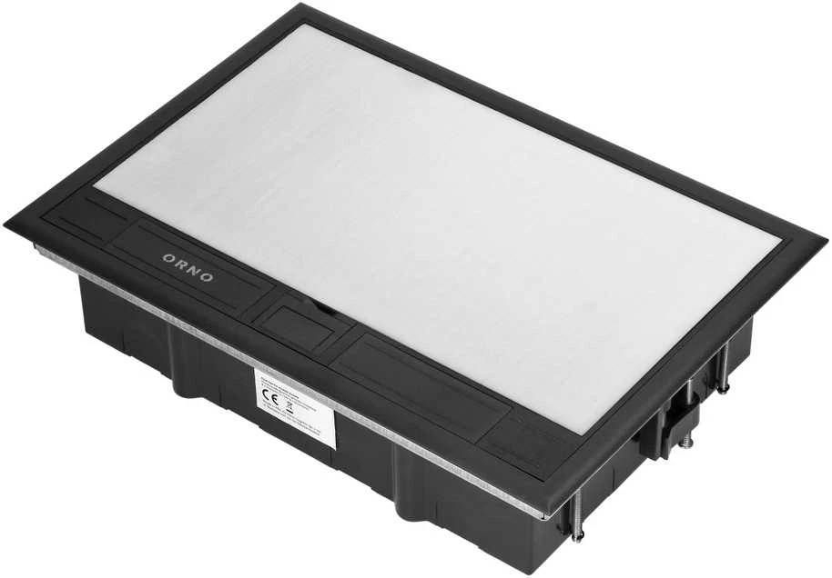 Orno Puszka Grindų dėžutė moduliniams lizdams 8 x 45 x 45 mm arba 16 x 22,5 x 45 mm, dangtelis: pagamintas iš natūralios medžiagos, juodas