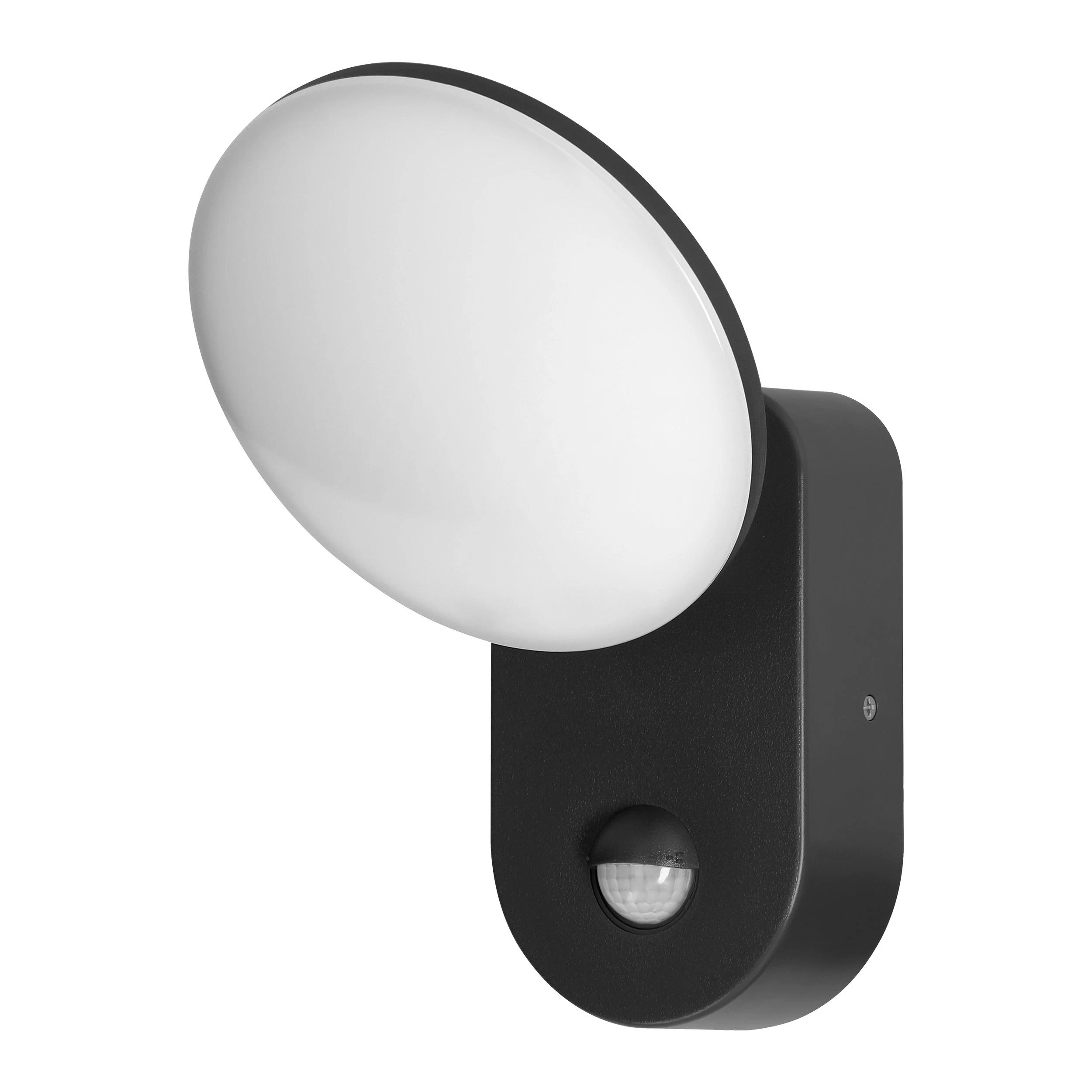 Sieninis šviestuvas Orno RIOLIT LED 15W, sodo šviestuvas su judesio jutikliu, 1100lm, IP65, 4000K, juodas