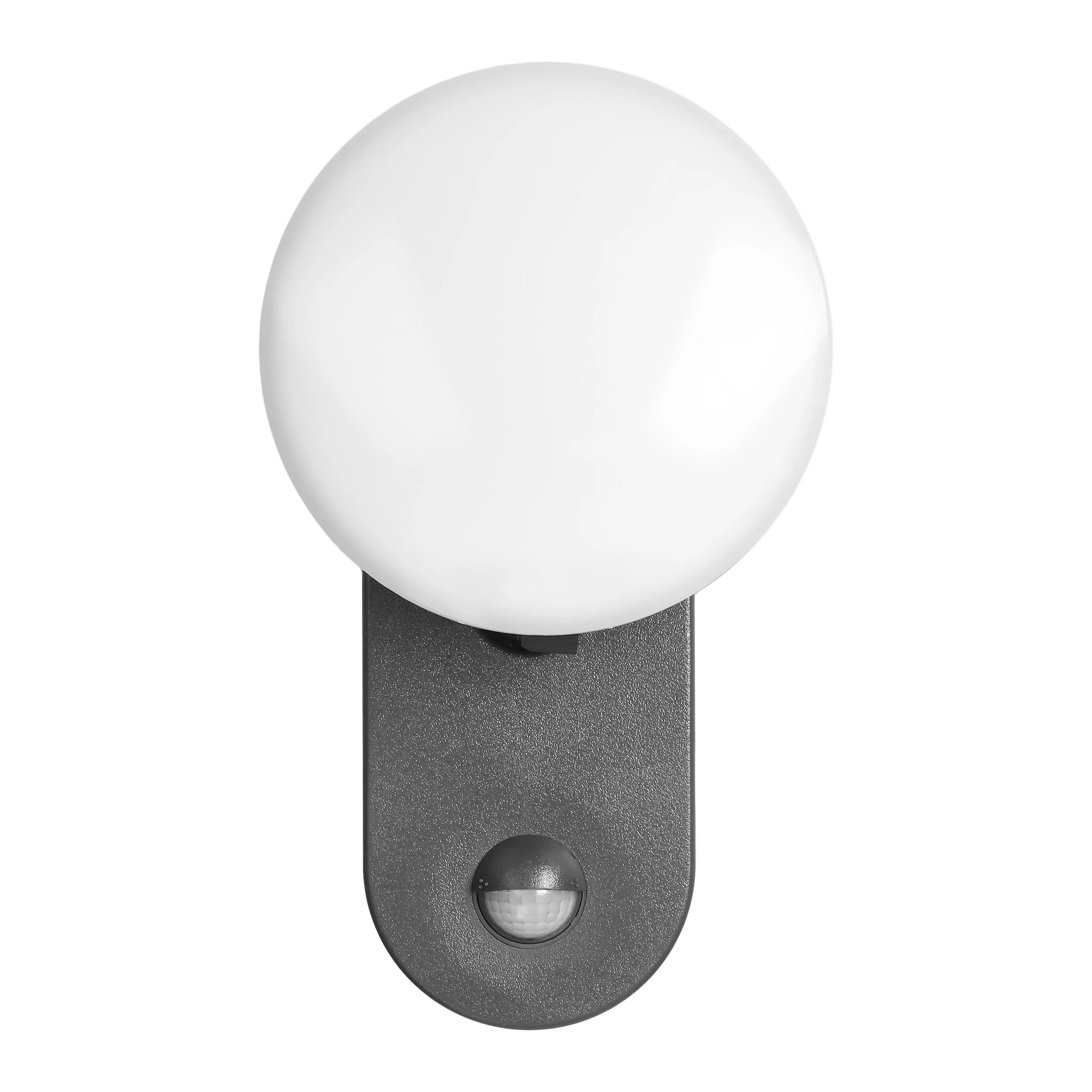 Sieninis šviestuvas Orno RIOLIT LED 15W, sodo šviestuvas su judesio jutikliu, 1100lm, IP65, 4000K, pilkas