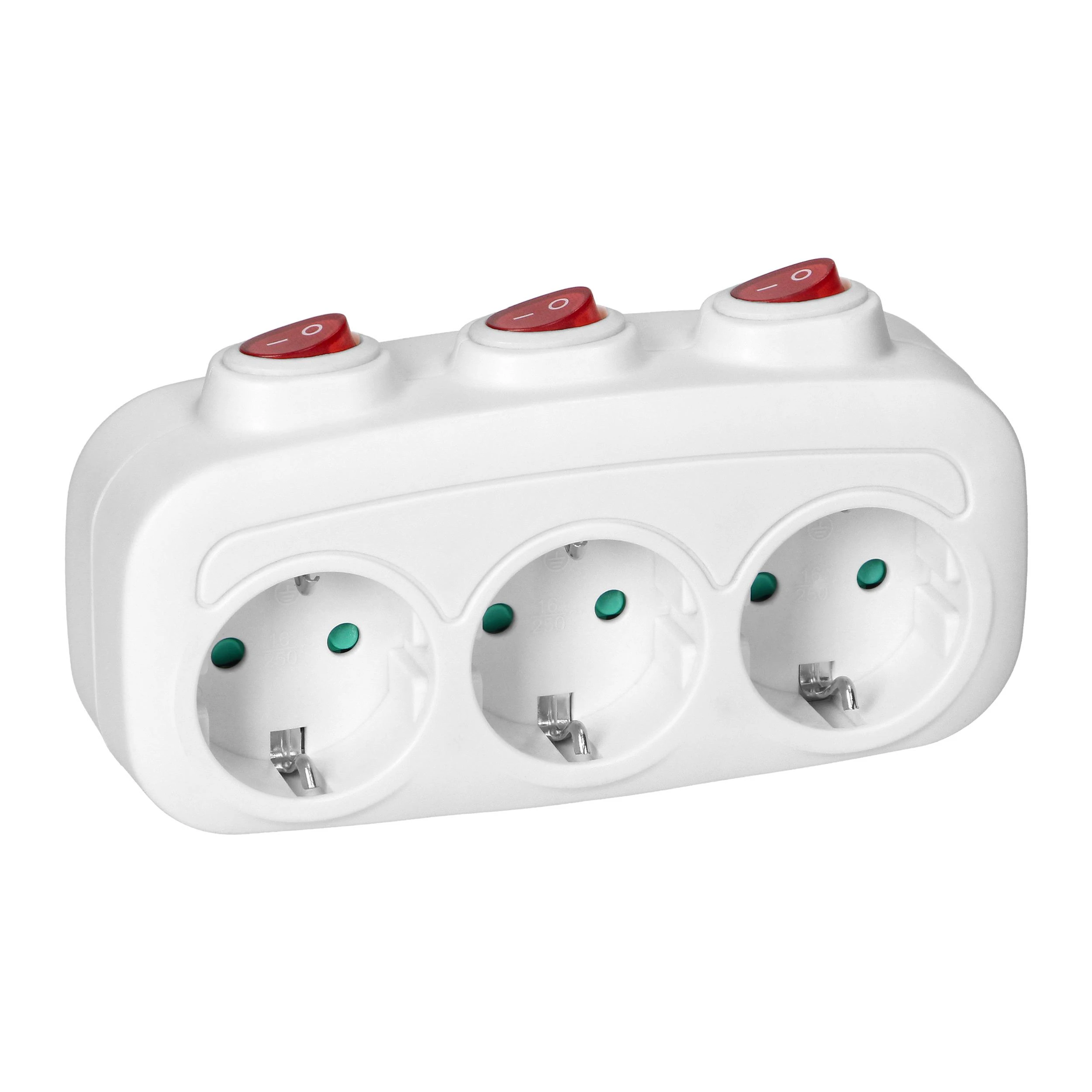 Orno Rozgałęźnik 3x2P+Z (Schuko) skirstytuvas su 3 jungikliais