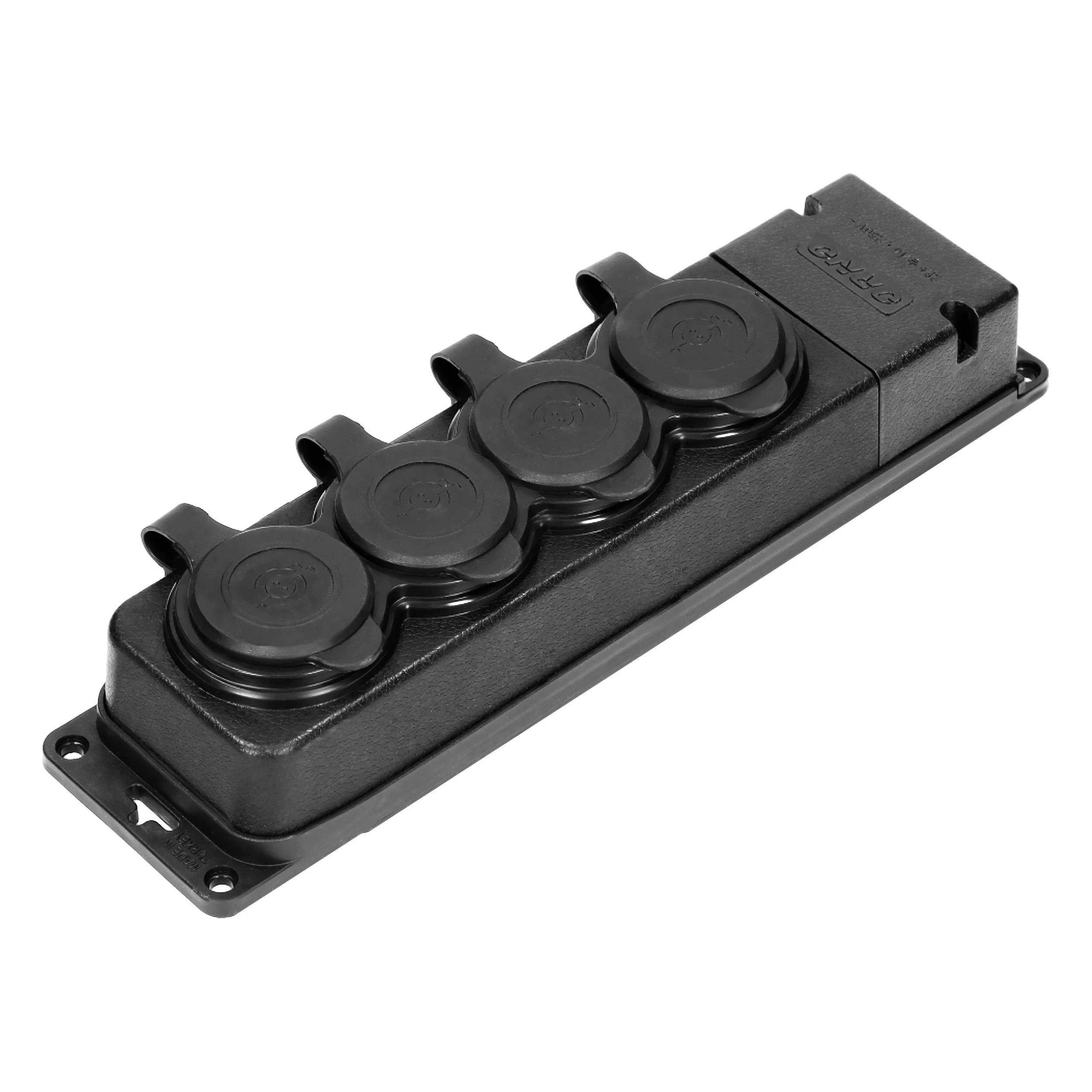 Orno Rozgałęźnik Atsparus purslams ir smūgiams skirstytuvas, IP44, 4 lizdai 2P+Z, 16A, 230V AC, guminis, atsparus ugniai