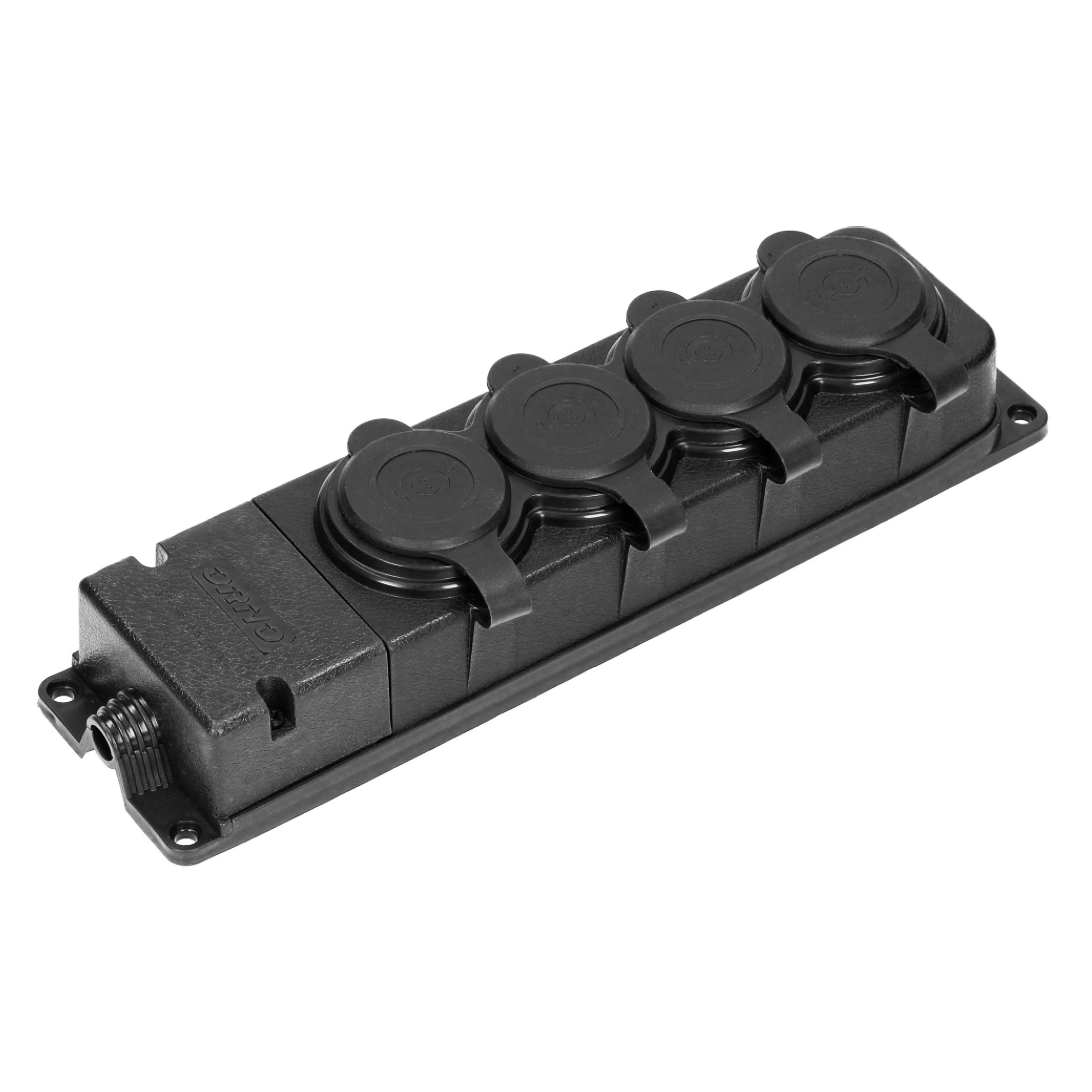 Orno Rozgałęźnik Atsparus purslams ir smūgiams skirstytuvas, IP44, 4 lizdai 2P+Z, 16A, 230V AC, guminis, atsparus ugniai