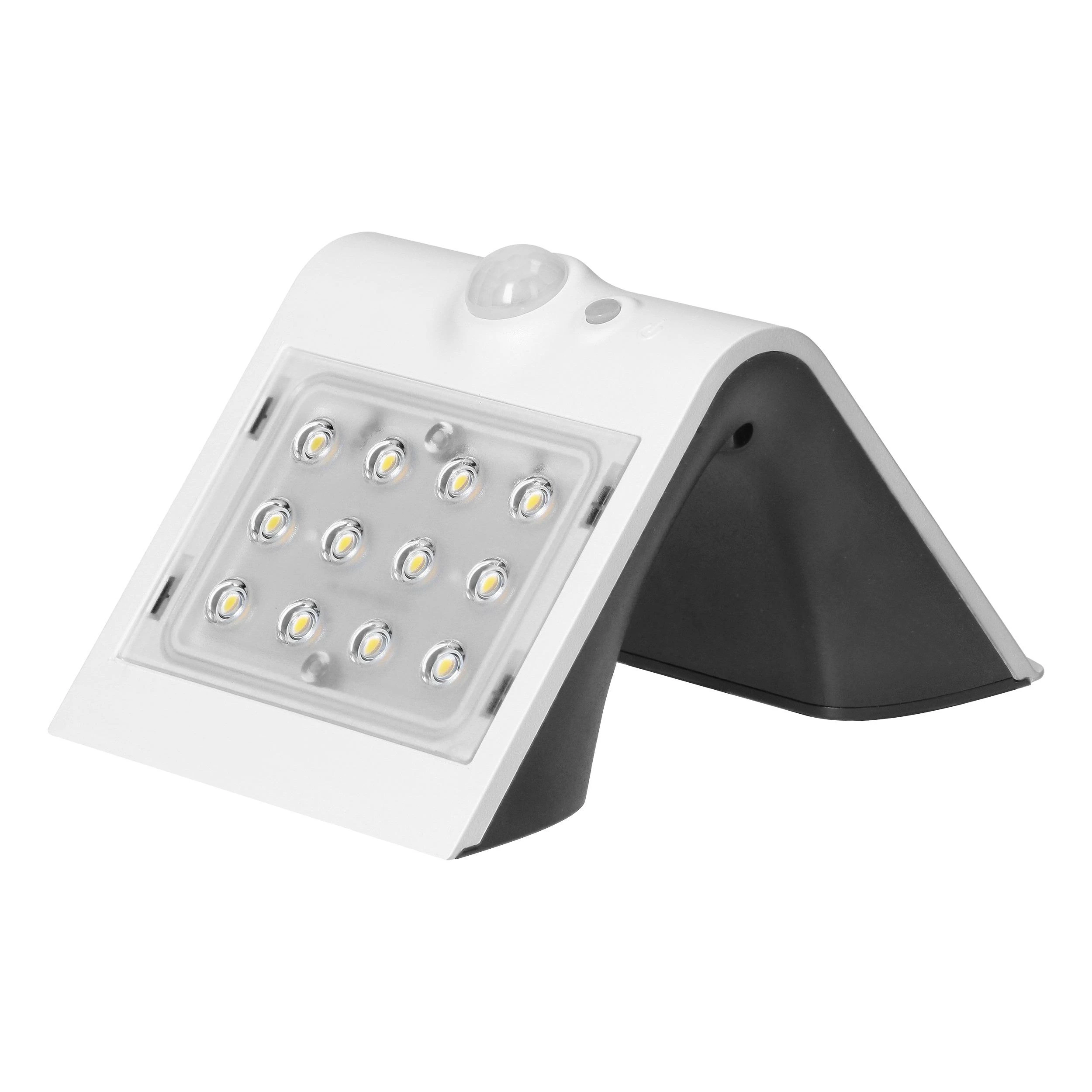 Sieninis šviestuvas Orno SILOE LED 1,5 W, saulės energija varomas šviestuvas su judesio jutikliu 120°, 190 lm, IP65, 4000 K, 1200 mAh, dvigubas šviesos šaltinis, baltas