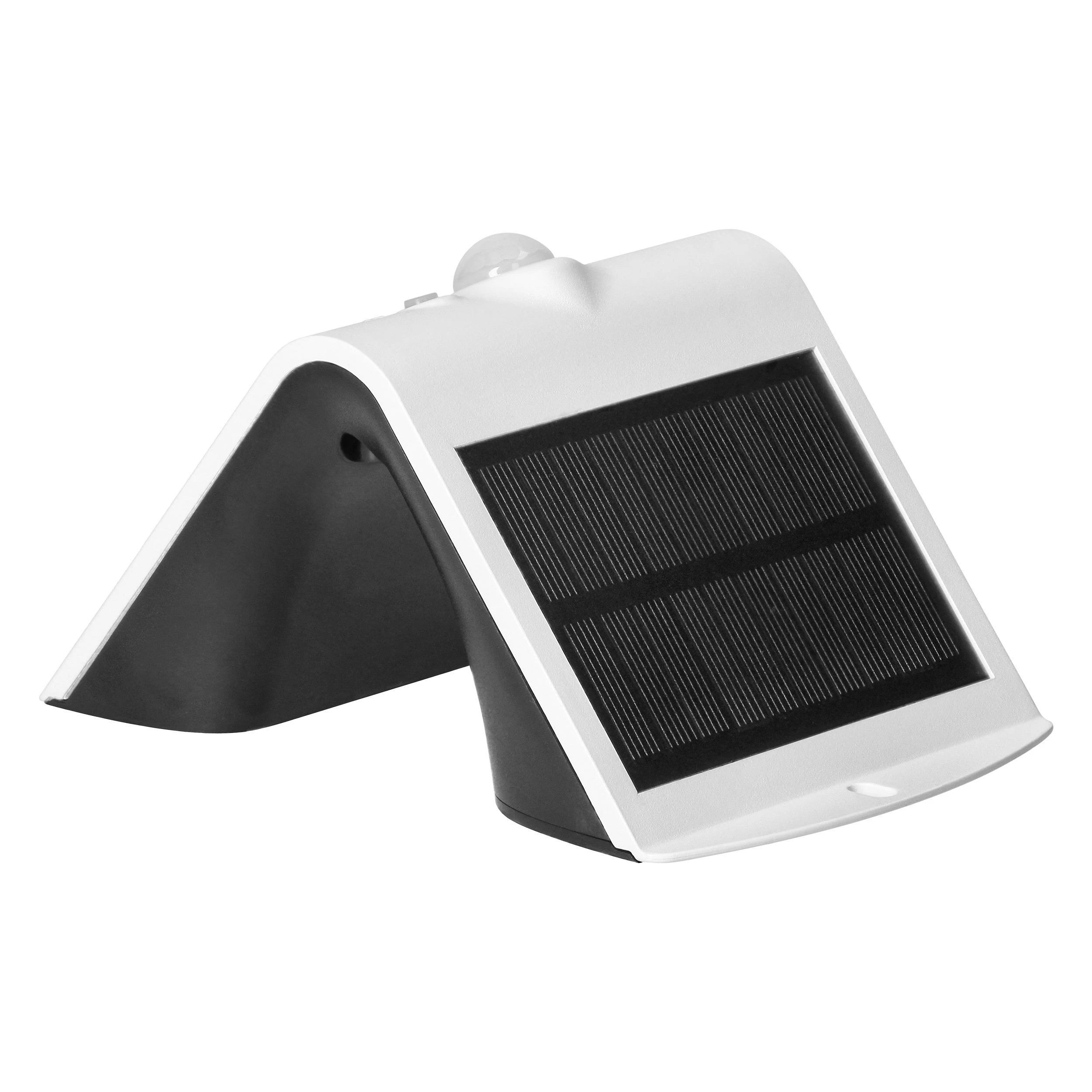 Sieninis šviestuvas Orno SILOE LED 1,5 W, saulės energija varomas šviestuvas su judesio jutikliu 120°, 190 lm, IP65, 4000 K, 1200 mAh, dvigubas šviesos šaltinis, baltas