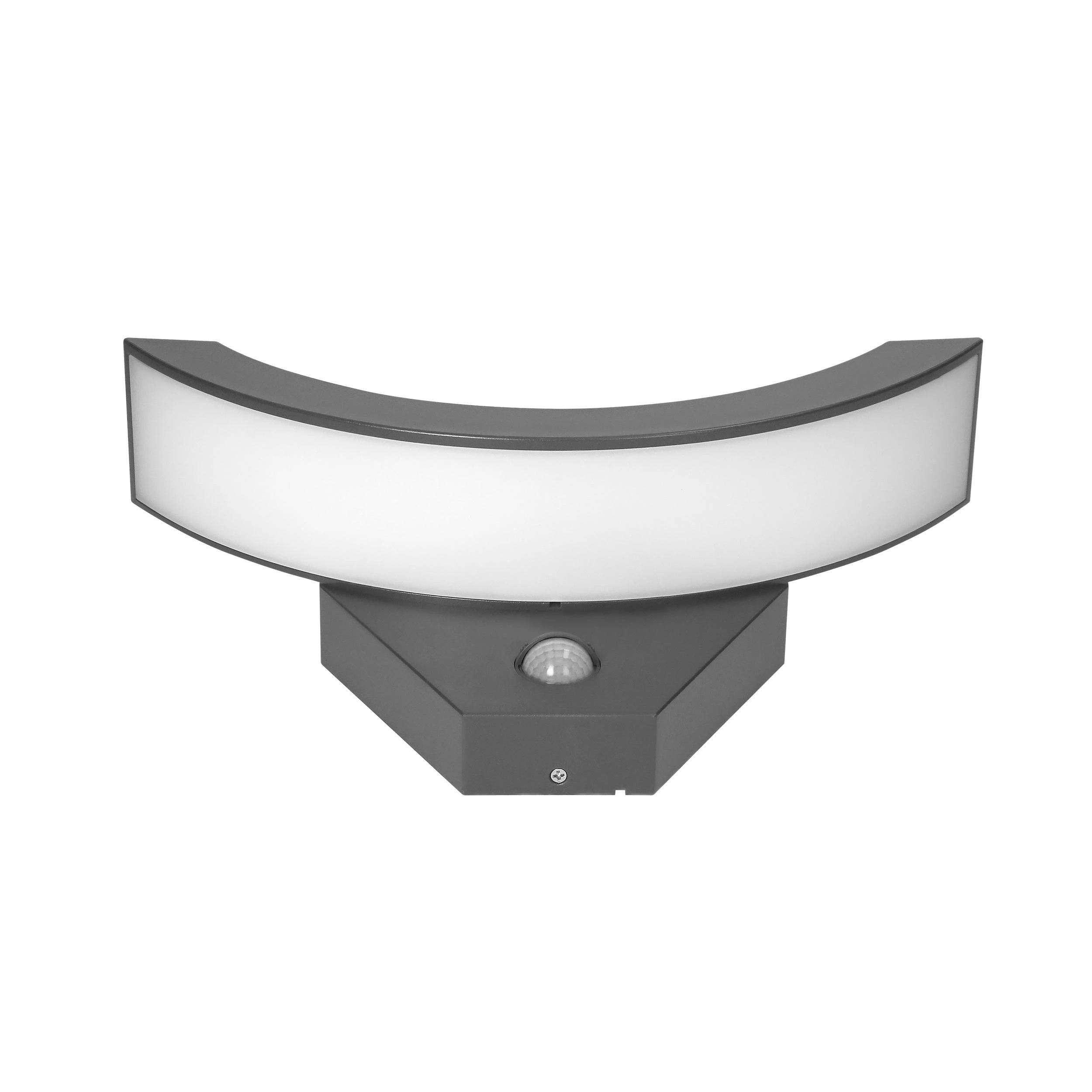 Sieninis šviestuvas Orno SPINEL LED 10W, sodo šviestuvas su 140° judesio jutikliu, 800lm, IP54, 4000K, IK10, pilkas