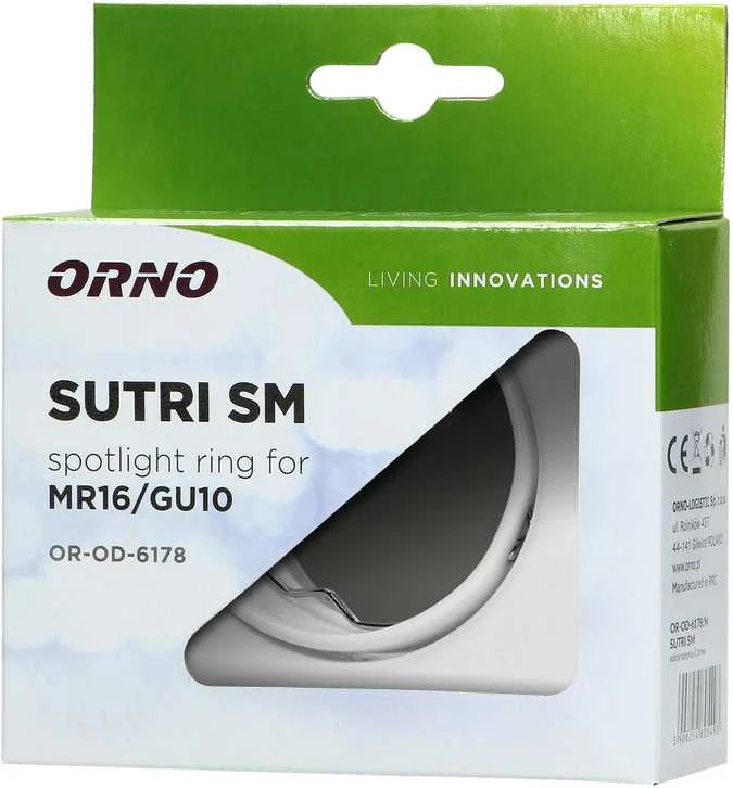 Orno SUTRI SM dekoratyvinis rėmelis prožektoriui, MR16/GU10, max 7W, kvadratinis, reguliuojamas, baltas