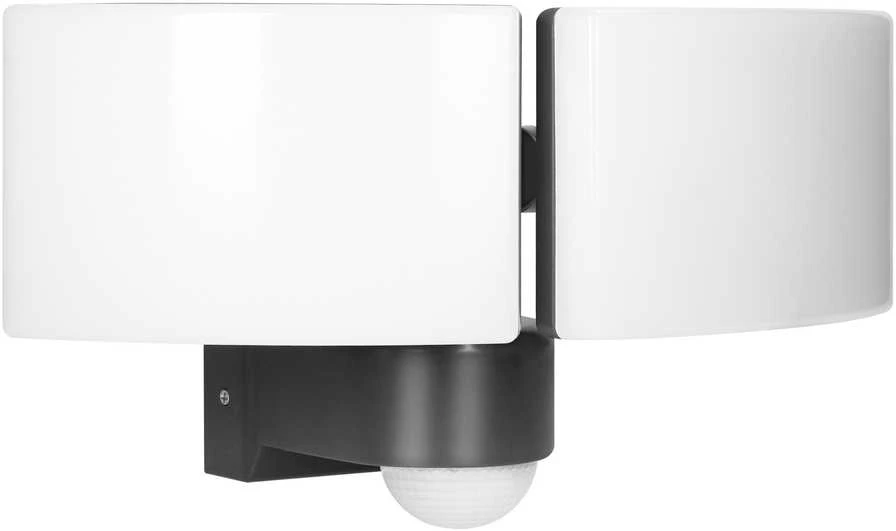 Orno TOS DUO LED 2x20W dvigubas sodo prožektorius su PIR, 2x1600lm, IP65, 4000K, PC, pilkas