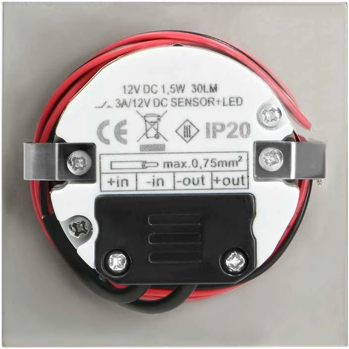 Orno TRACO LED 1,5W, įleidžiamas laiptų šviestuvas, 12VDC, 30lm, 4000K, satininis, judesio ir prieblandos jutiklis