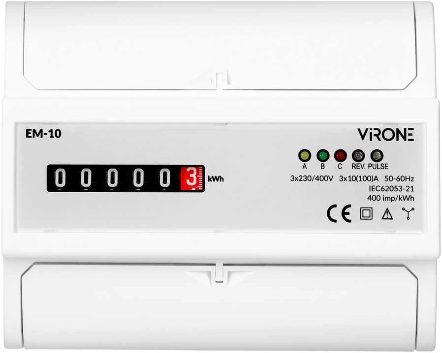 Orno Trifazis analoginis elektros energijos suvartojimo indikatorius, 100A, 7 moduliai, DIN TH-35mm
