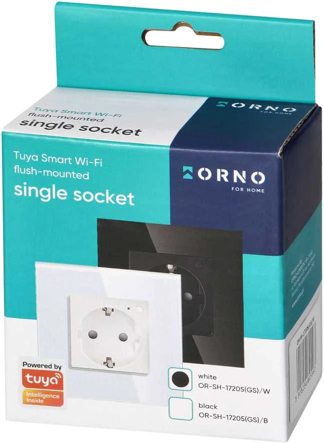 Orno Lizdas „Tuya Smart Wi-Fi“ viengubas lizdas, „Schuko“, baltas