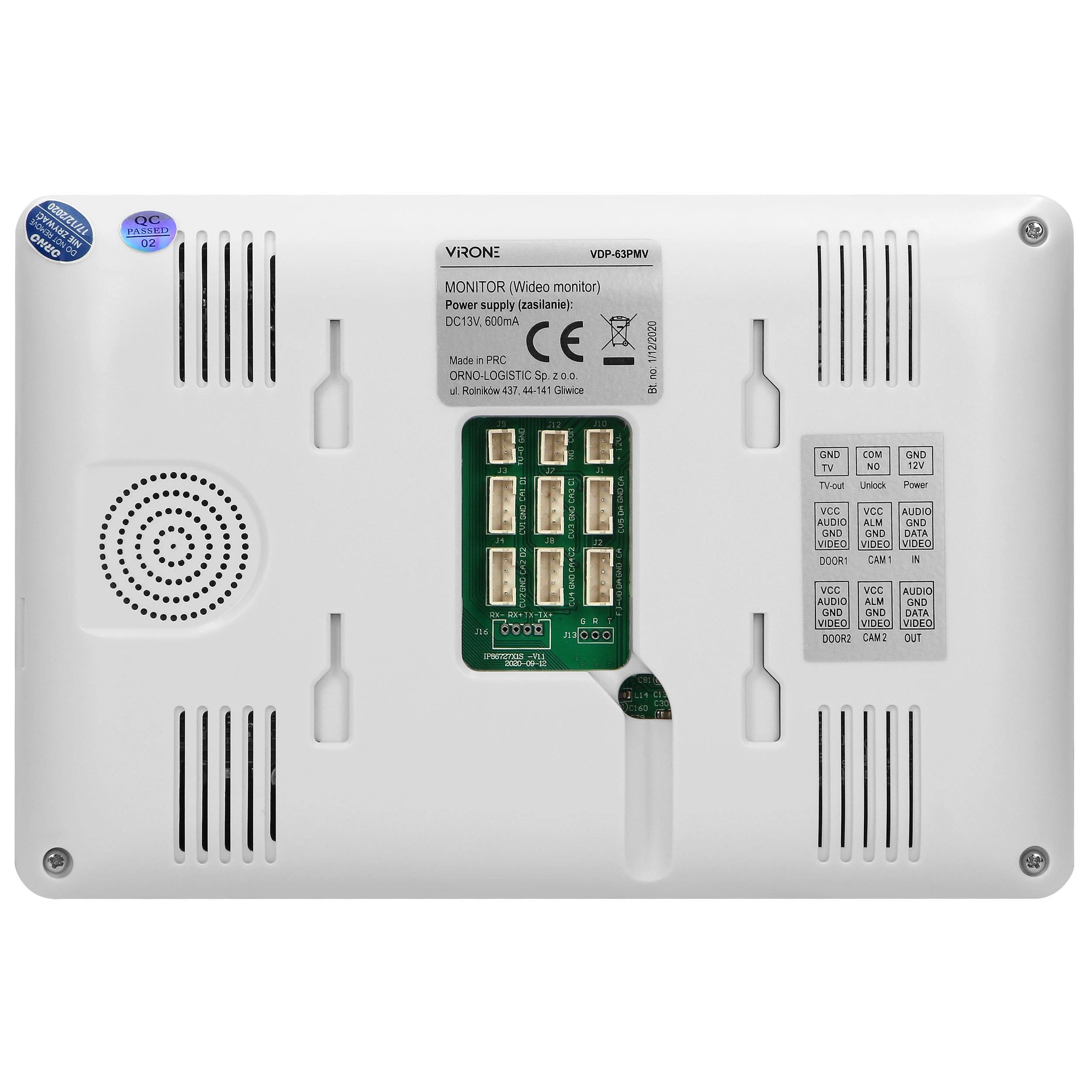 Orno Rinkinys Vaizdo domofono komplektas, be ragelio, spalvotas, LCD 7", OSD meniu, WI-FI + programėlė telefonui, vartų valdymas, baltas, VIFAR