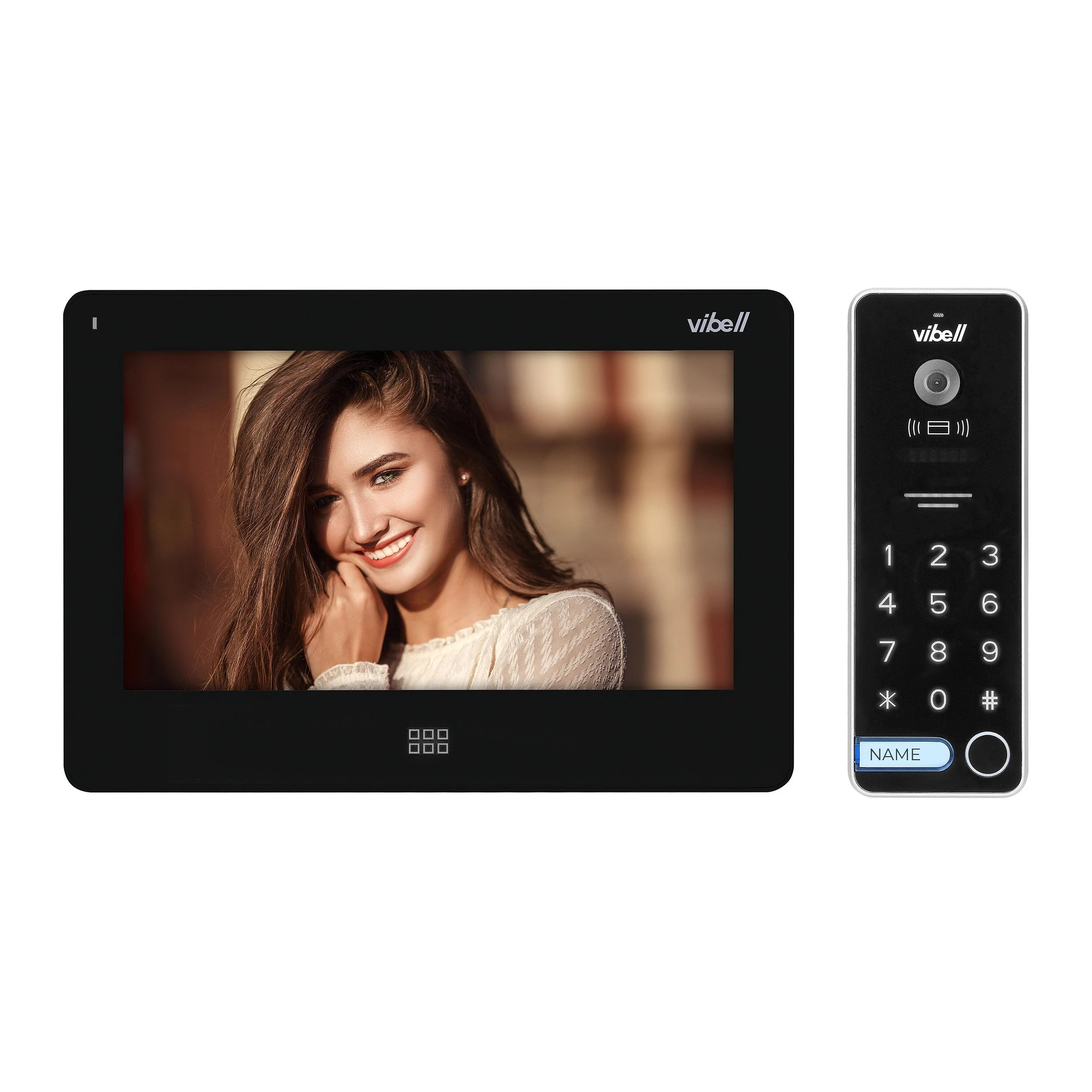 Orno Rinkinys Vaizdo domofono komplektas, spalvotas be ragelio, 7 colių LCD, jutiklinis ekranas, OSD meniu, atmintis, SD kortelės lizdas, DVR, vartų valdymas, su šifravimo įrenginiu ir RFID, juodas, TAURI MEMO