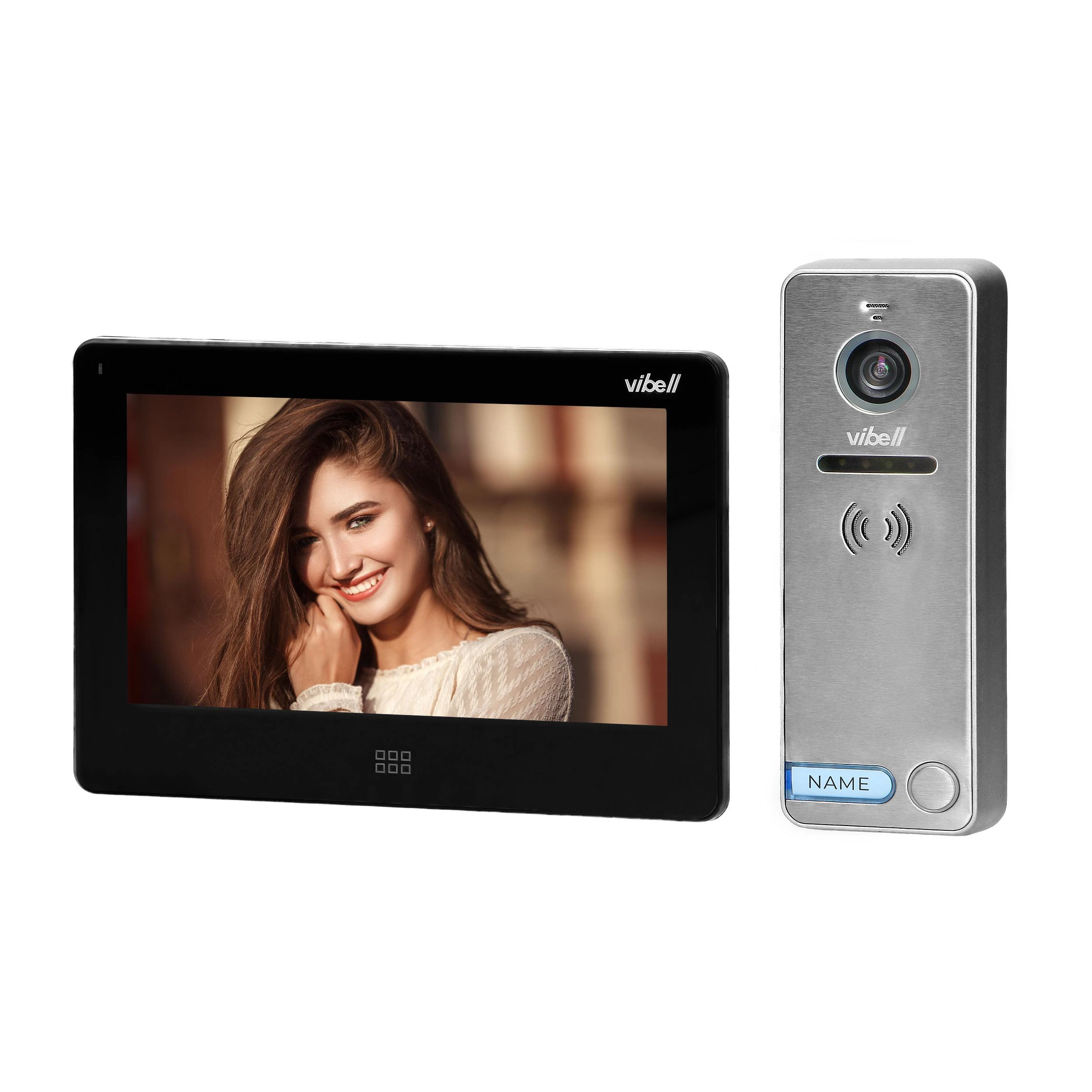 Orno Rinkinys Vaizdo domofono komplektas, spalvotas be ragelio, 7 colių LCD jutiklinis ekranas, OSD meniu, atmintis, SD kortelės lizdas, DVR, vartų valdymas, juodas, FELIS MEMO