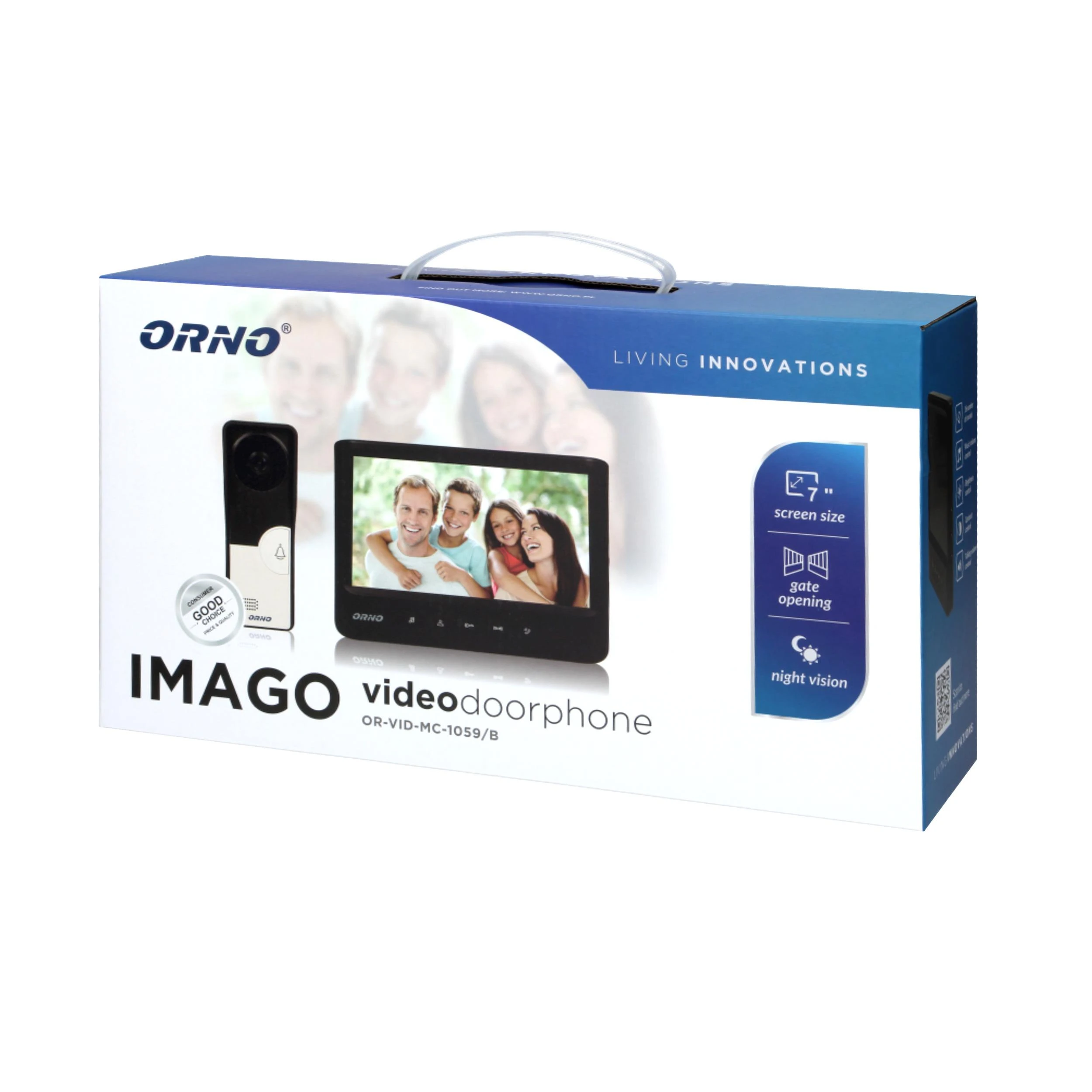 Orno Rinkinys Vaizdo domofono komplektas, be ragelio, spalvotas, LCD 7", juodas, IMAGO