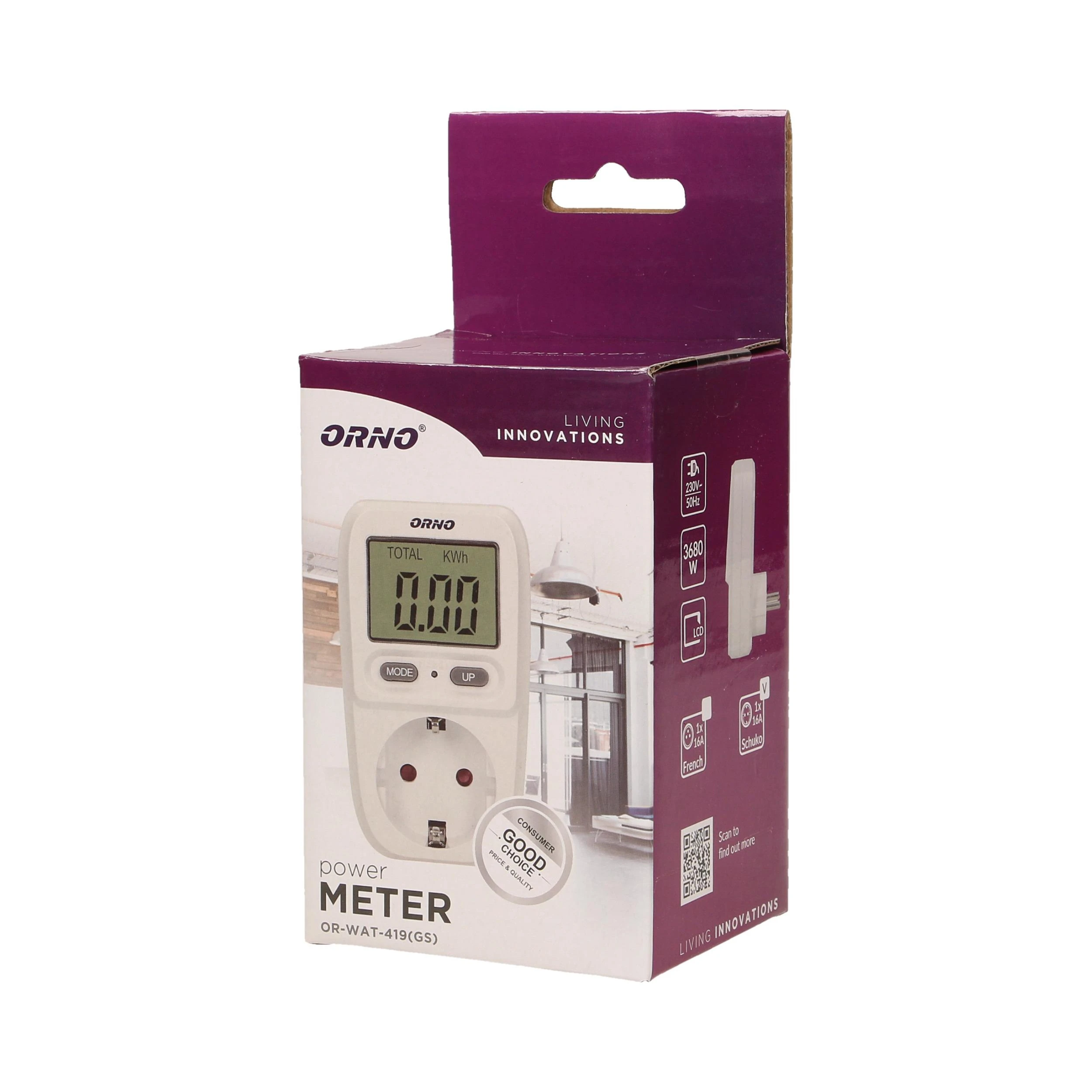 ORNO WATT METER WITH LCD DISPLAY | Energizer
