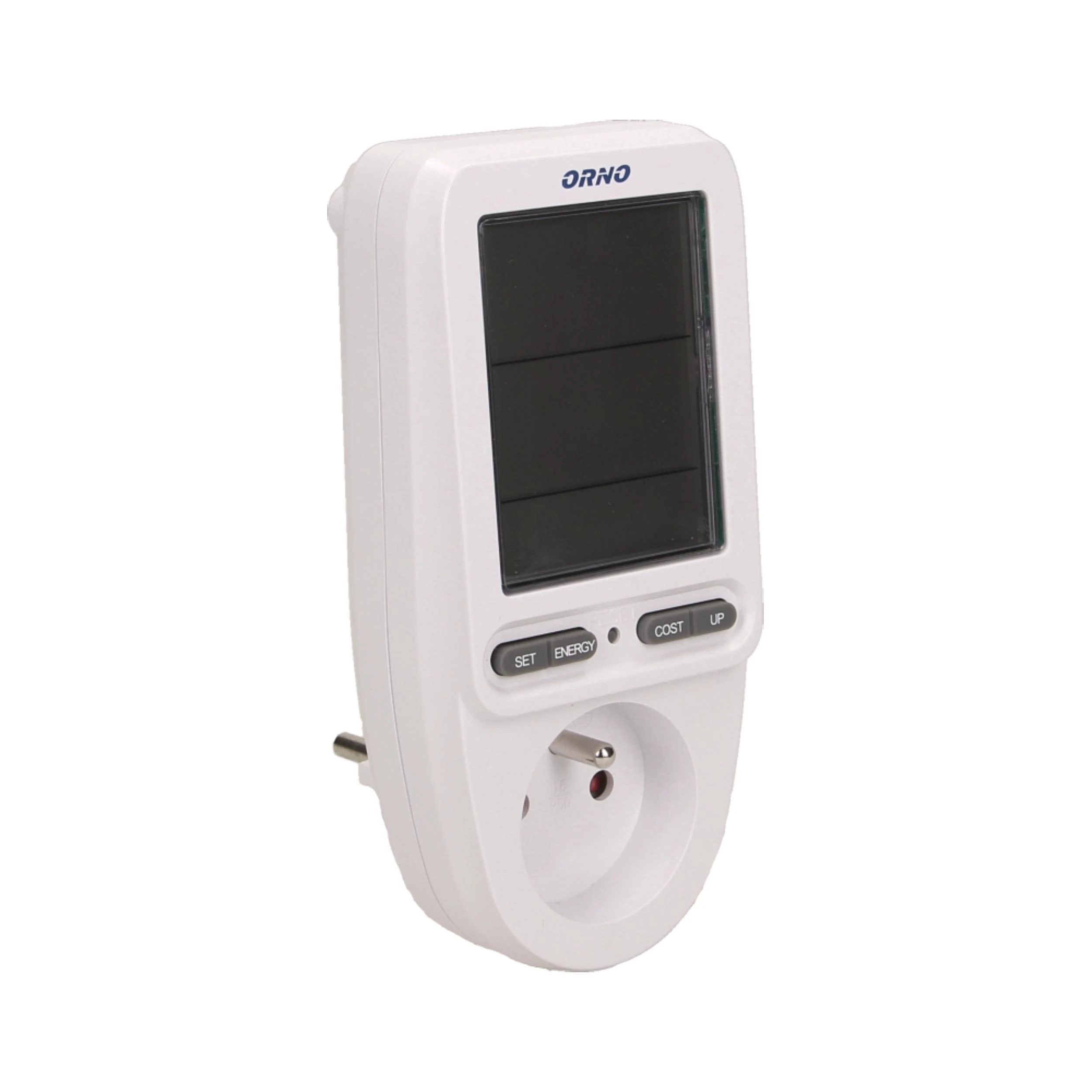 ORNO vatmetras su energijos skaičiuokle 230 V lizdui su LCD ekranu