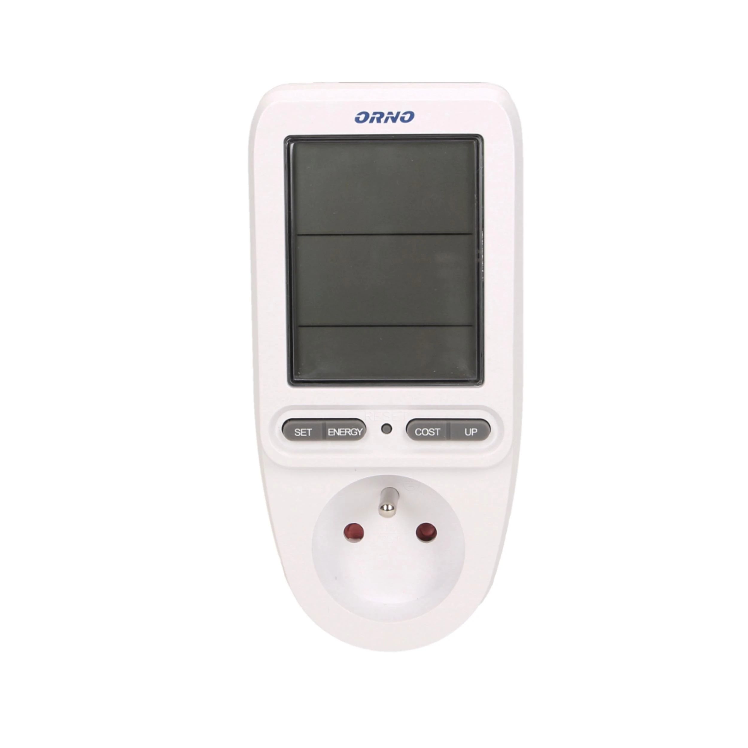 ORNO vatmetras su energijos skaičiuokle 230 V lizdui su LCD ekranu
