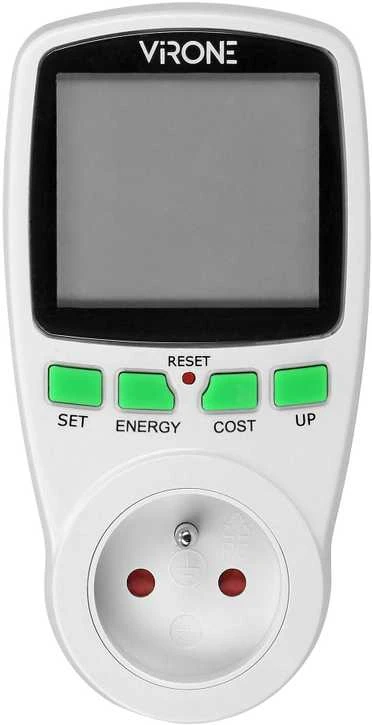 Virone Orno Vieno tarifo vatmetras, energijos skaičiuoklė su LCD ekranu, vieno tarifo, įmontuota baterija