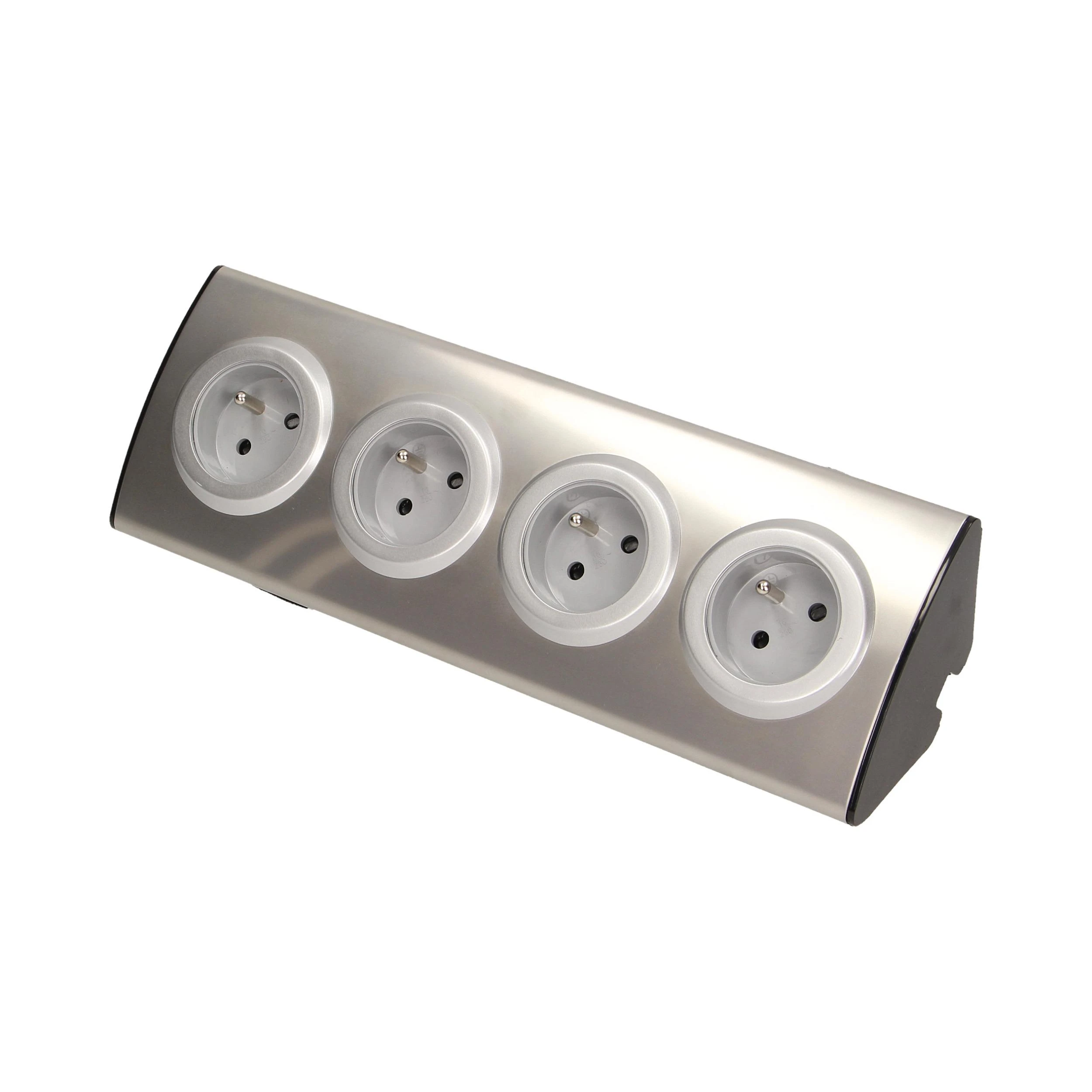 Orno Lizdas Virtuvės baldų lizdas 4x2P+Z, tvirtinimas Velcro lipdukais, INOX