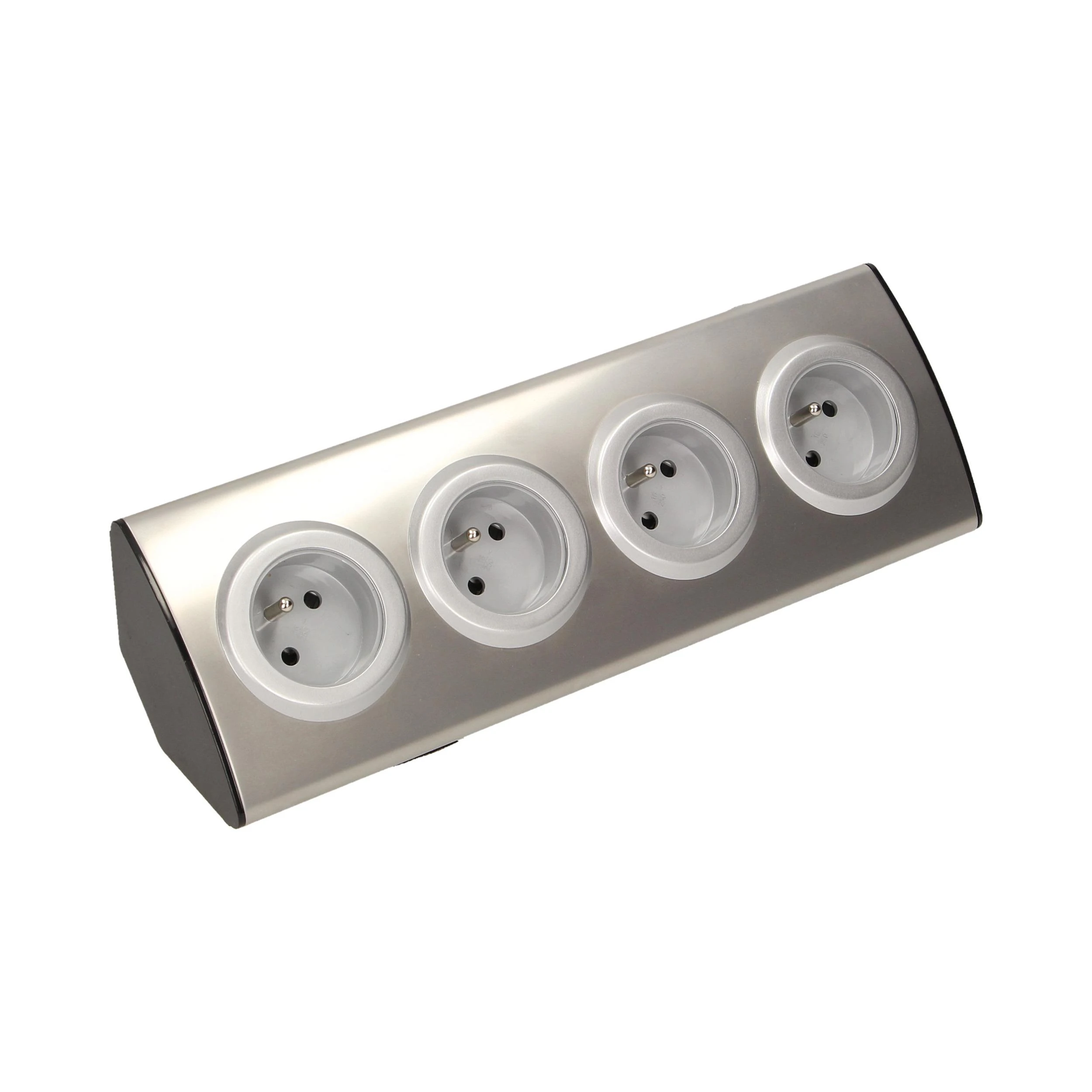 Orno Lizdas Virtuvės baldų lizdas 4x2P+Z, tvirtinimas Velcro lipdukais, INOX
