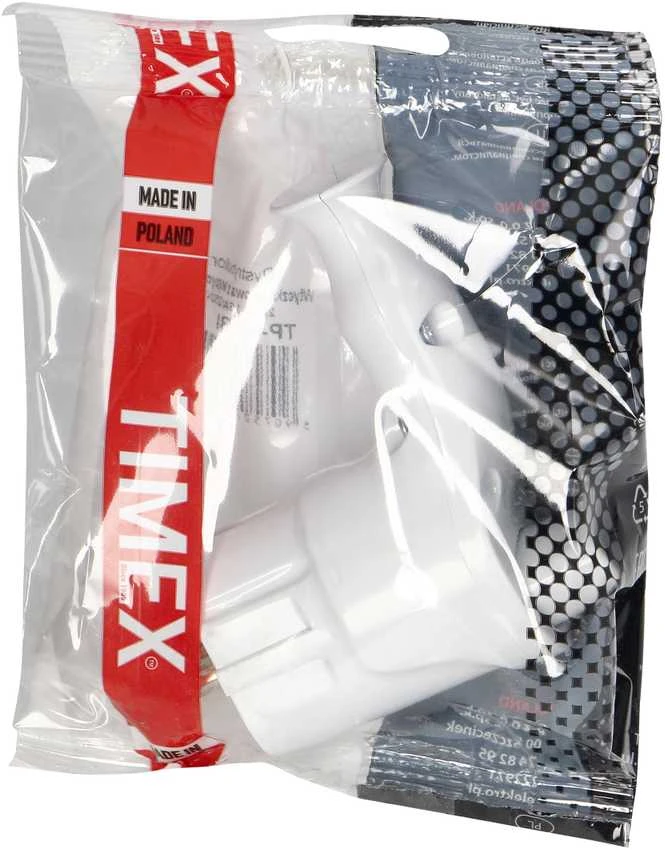 Wtyczka Uni-Schuko kampinis kištukas su išmetimo mechanizmu 16A/250V, baltas