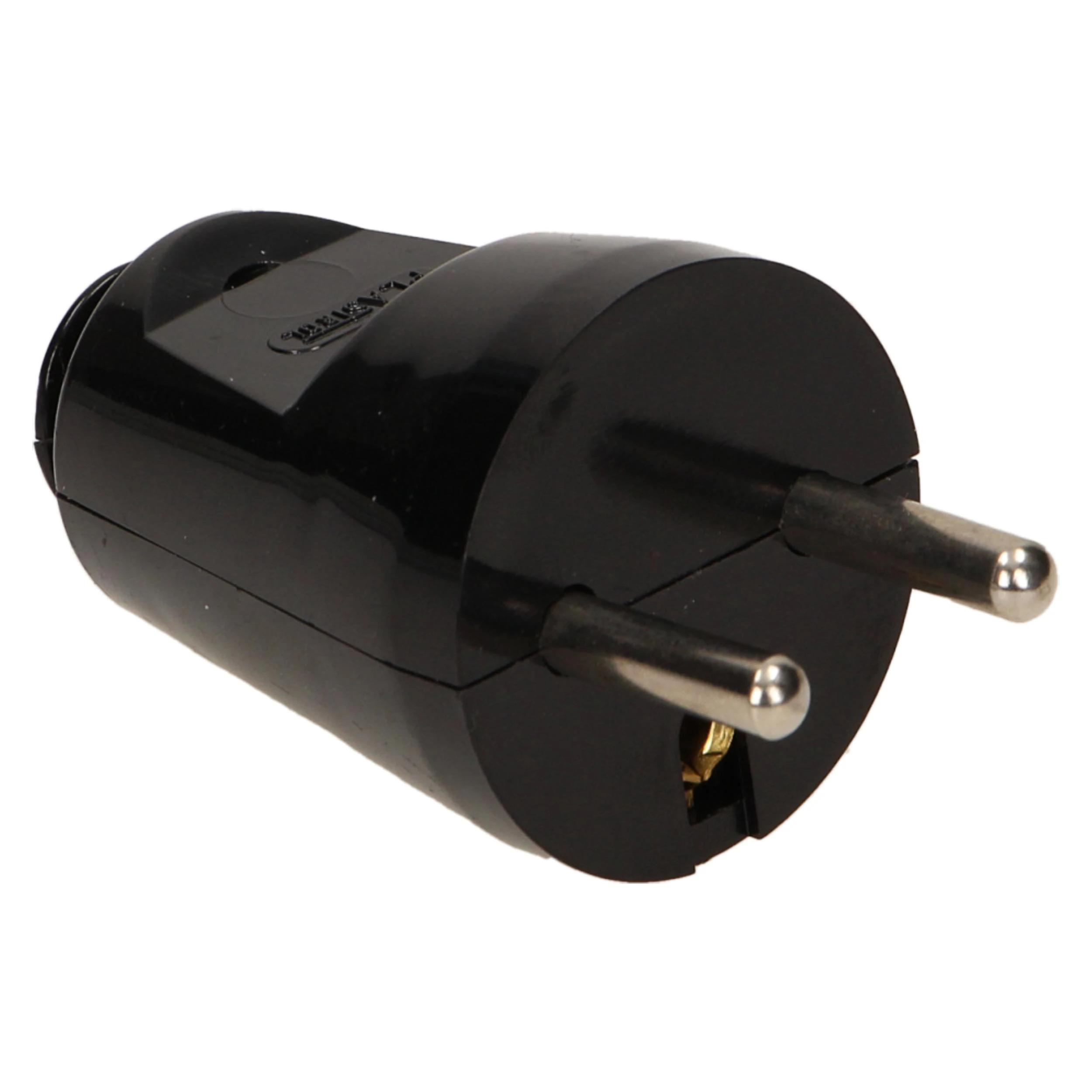 2285# Oem Tiesus kištukas WT-30 - į lizdą su įžeminimu - juodas