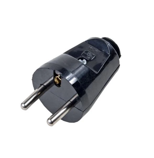2285# Oem Tiesus kištukas WT-30 - į lizdą su įžeminimu - juodas