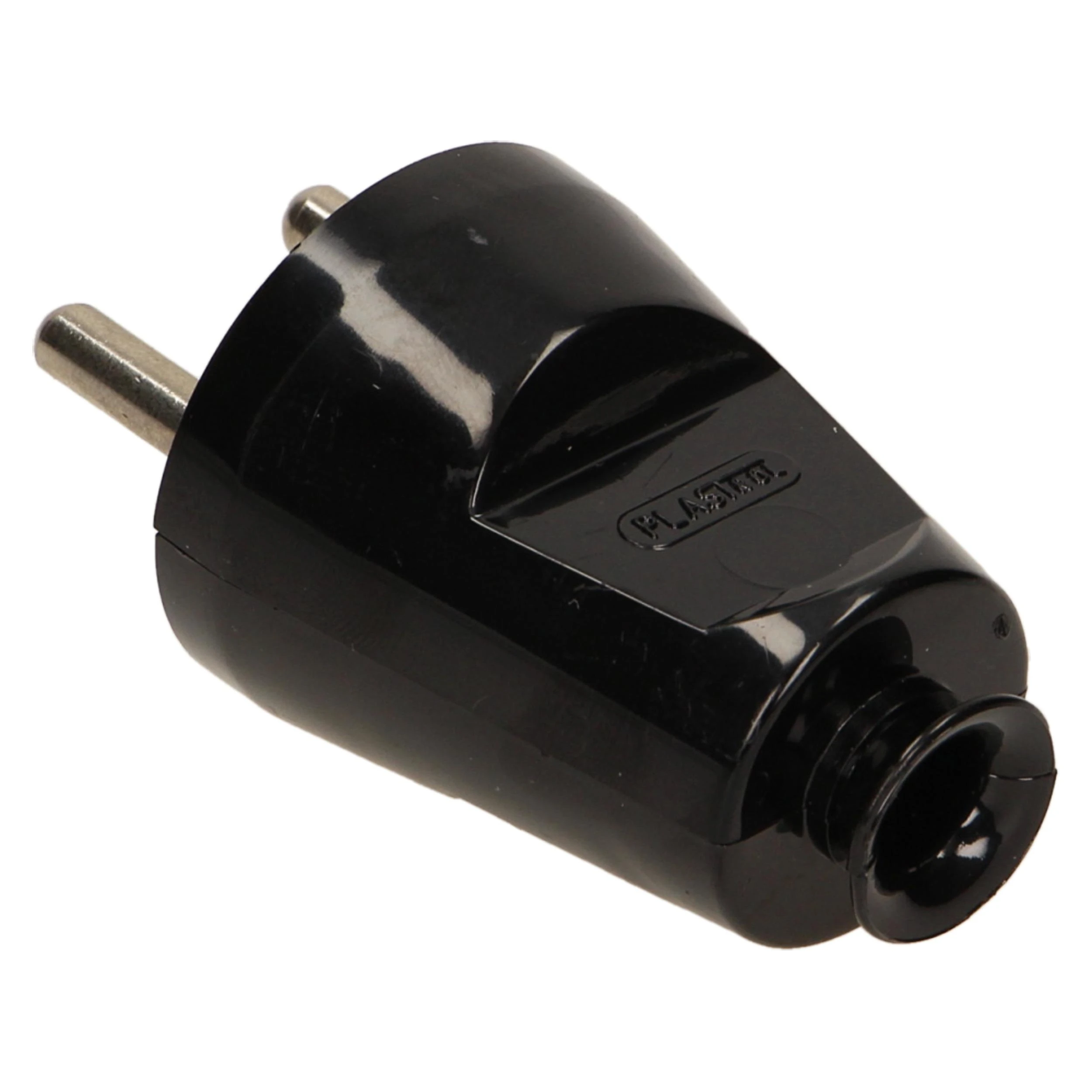 2285# Oem Tiesus kištukas WT-30 - į lizdą su įžeminimu - juodas