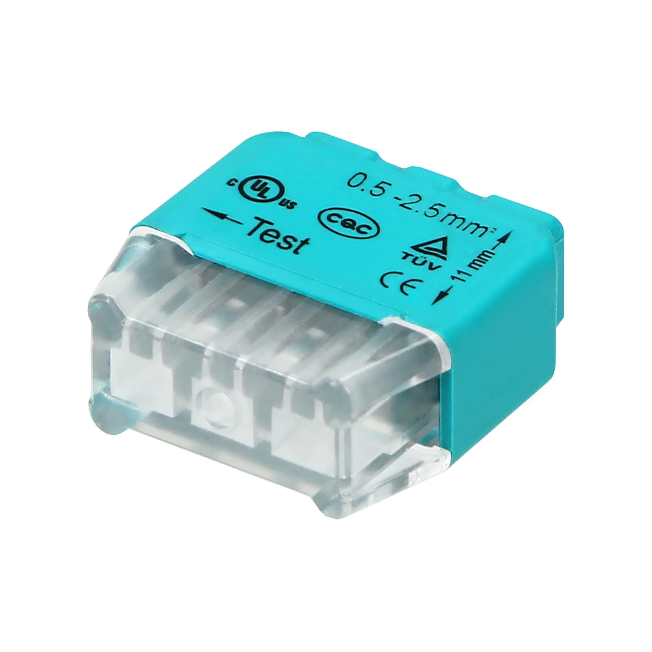 Orno Złączka 3 laidų įspaudžiama instaliacinė jungtis; 0,75–2,5 mm² laidui; IEC 300 V / 24 A; 10 vnt. lizdinėje pakuotėje.