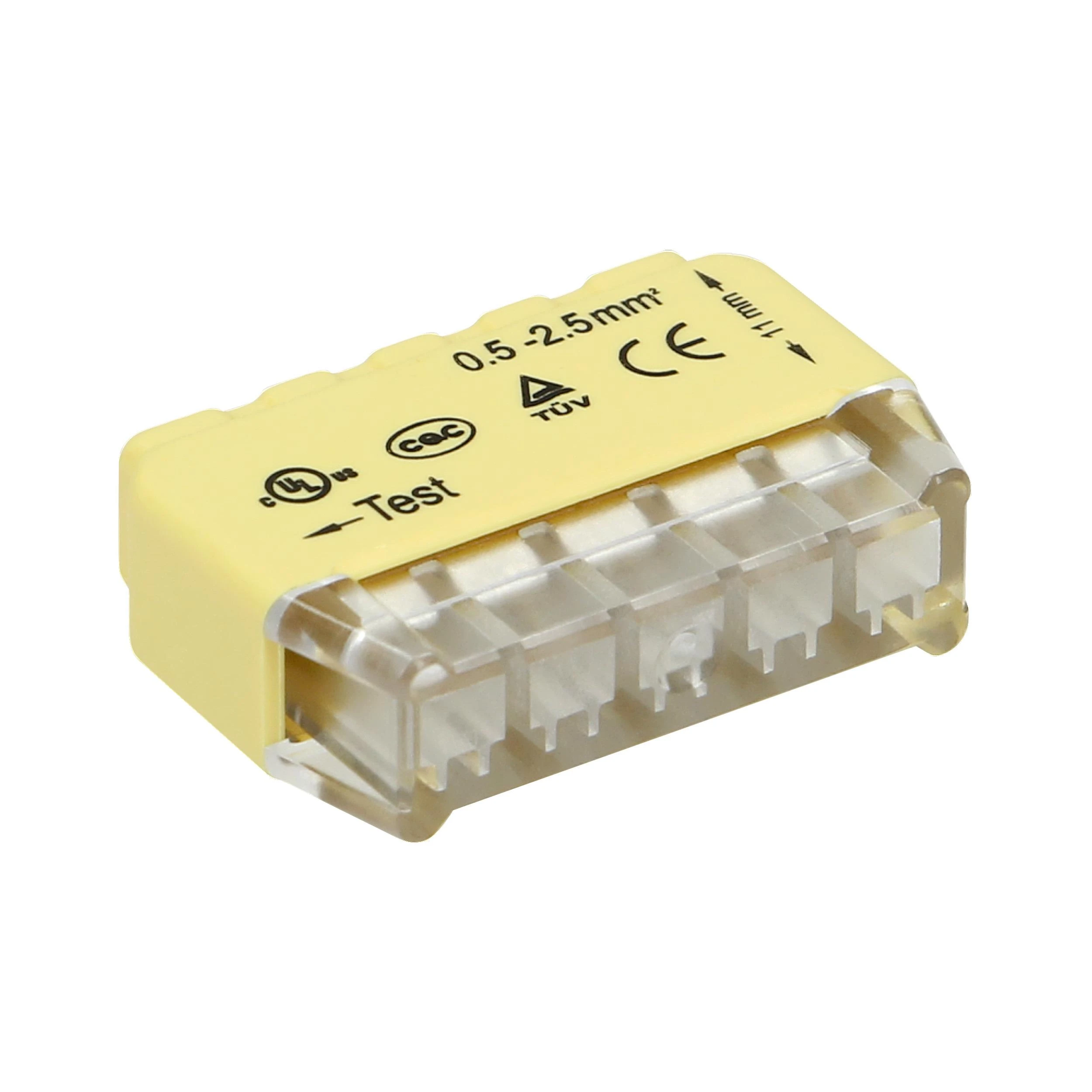Orno Złączka 5 laidų įspaudžiama instaliacinė jungtis; 0,75–2,5 mm² laidui; IEC 300V/24A; 10 vnt. lizdinė pakuotė.