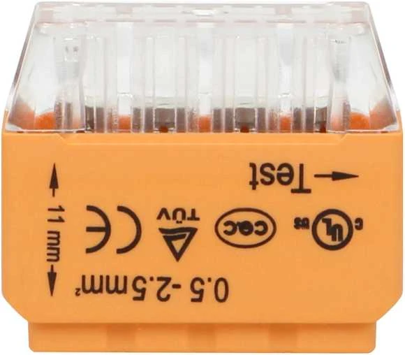 Orno Złączka 8 laidų įspaudžiama instaliacinė jungtis; 0,75–2,5 mm² laidui; IEC 300V/24A; 8 vnt. lizdinė pakuotė.