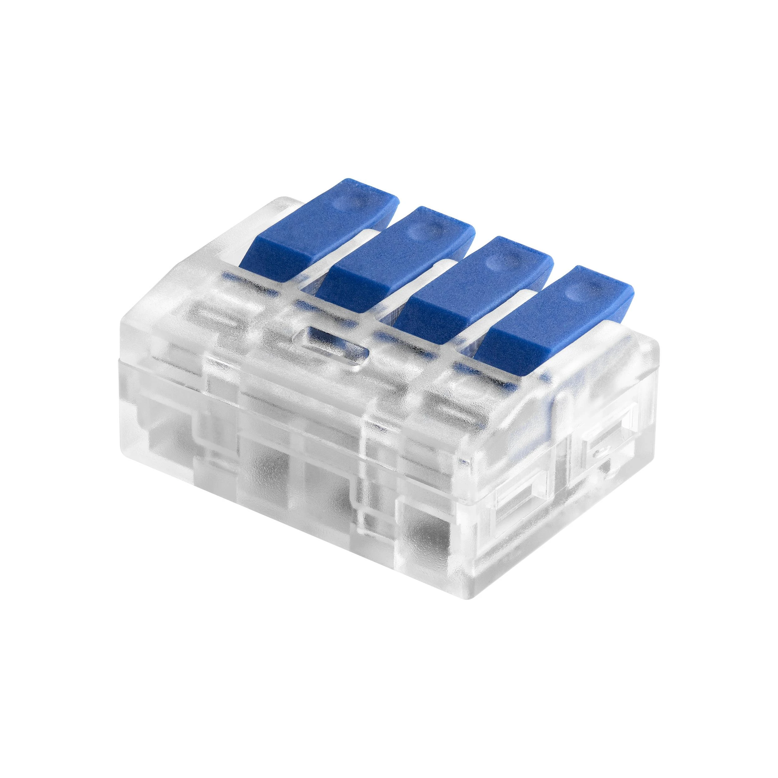 Orno Złączka 4 laidų kompresinė instaliacinė jungtis; bet kokiam 0,75–4 mm² laidui; IEC 450 V / 32 A; 4 vnt. lizdinėje pakuotėje.