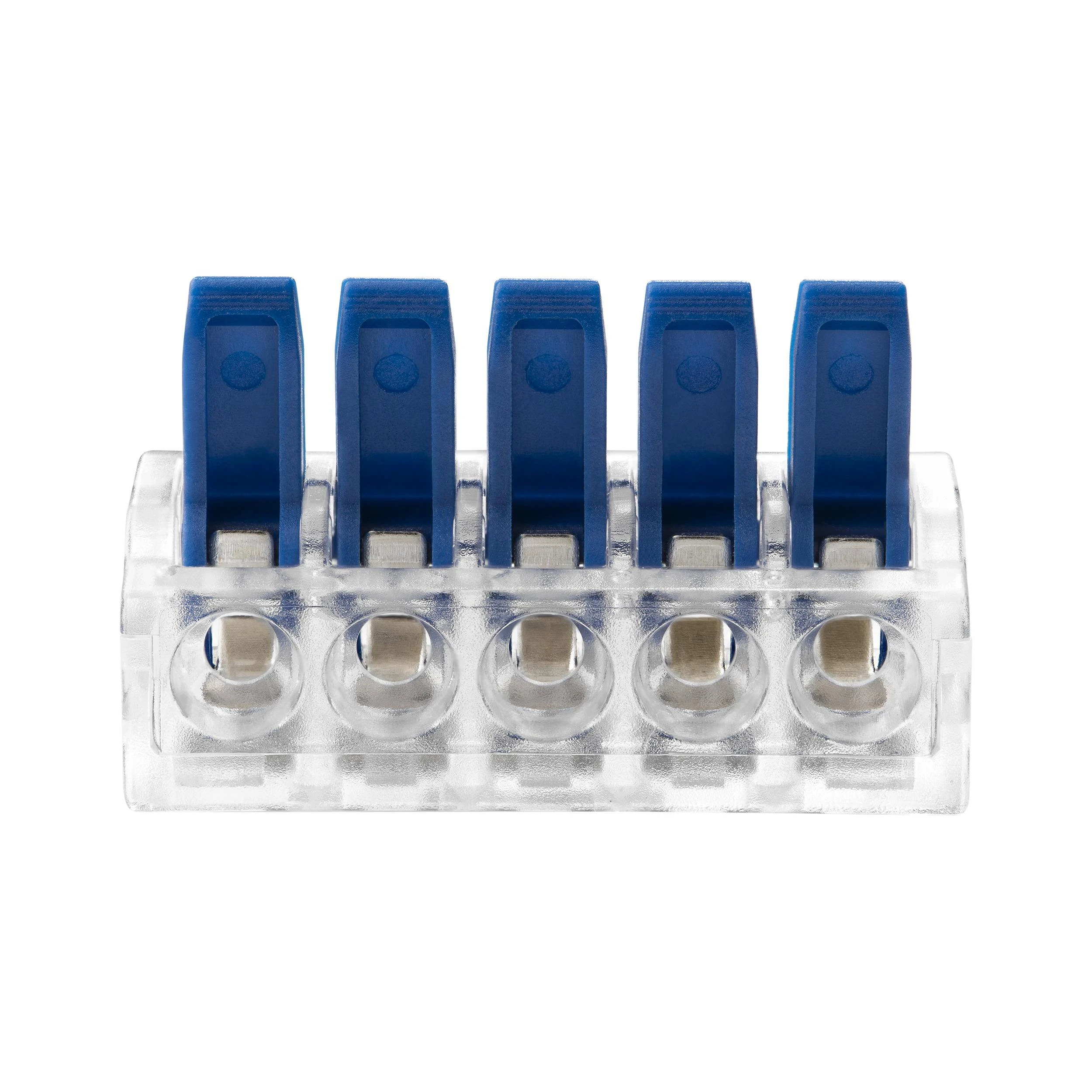 Orno Złączka 5 laidų kompresinė instaliacinė jungtis; bet kokiam 0,75–4 mm² laidui; IEC 450 V / 32 A; 4 vnt. lizdinėje pakuotėje.