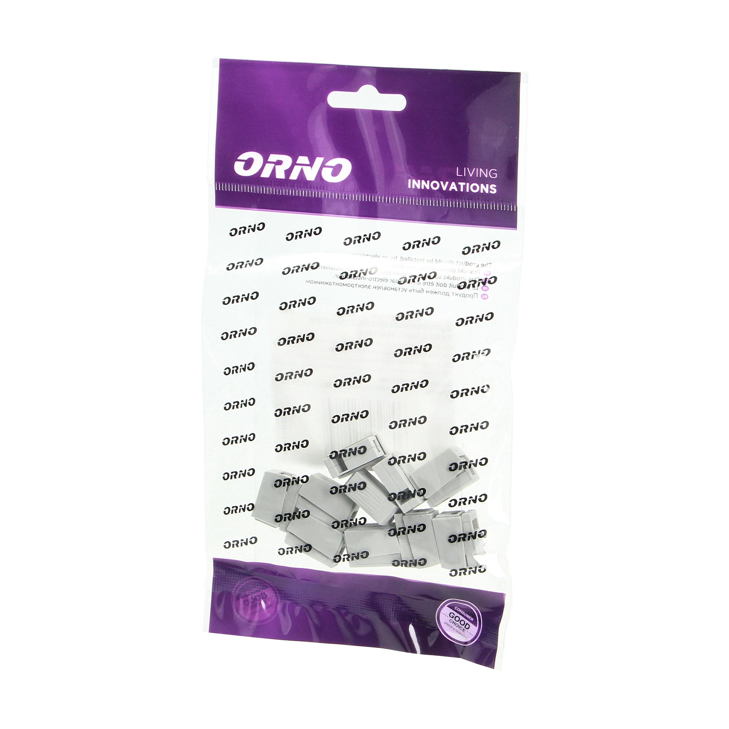 Orno dviejų laidų apšvietimo jungtis, 2x0.5-2.5mm2, 10 vnt (OR-SZ-8015/10)