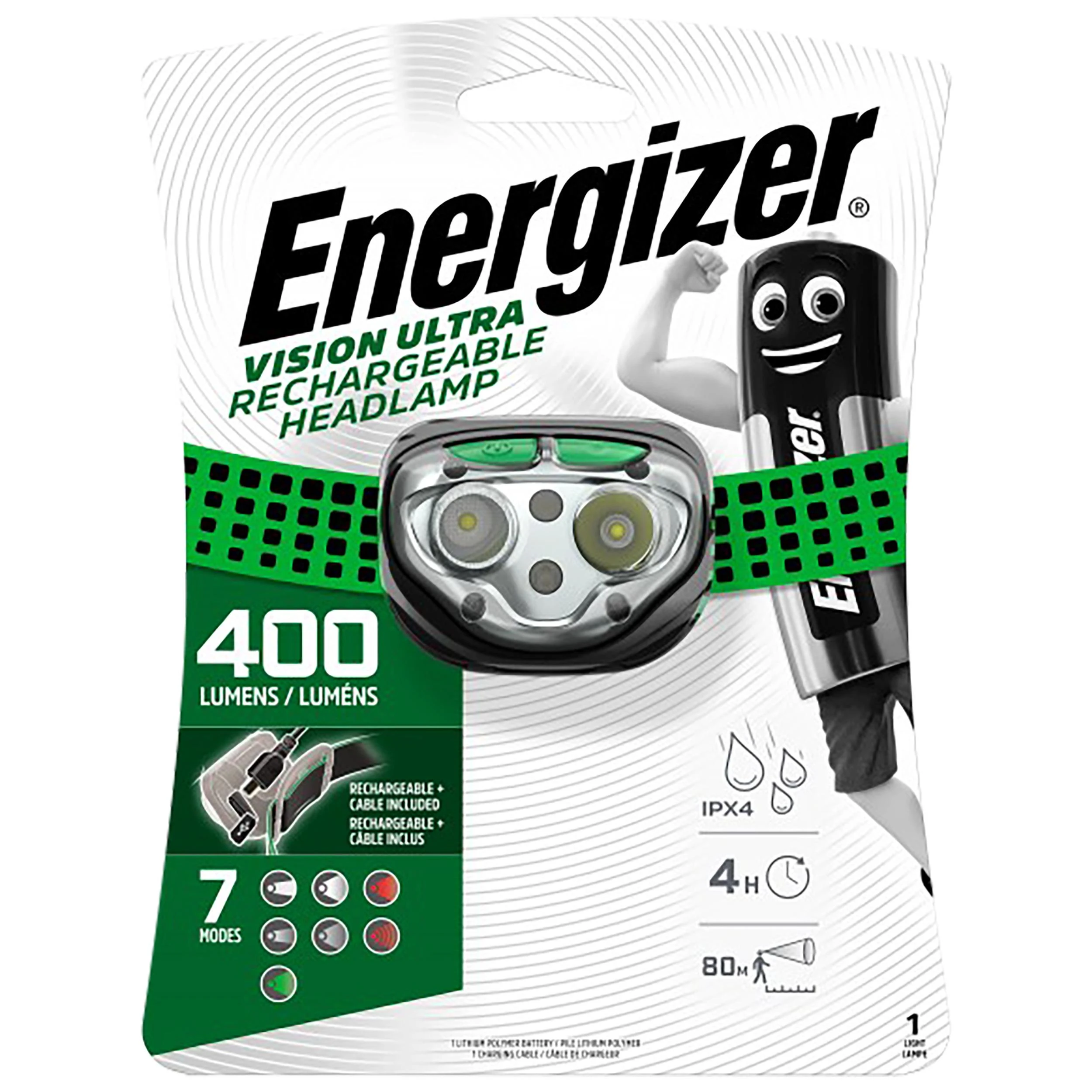 Energizer 400lm įkraunamas galvos žibintuvėlis Vision Ultra HDFRLP