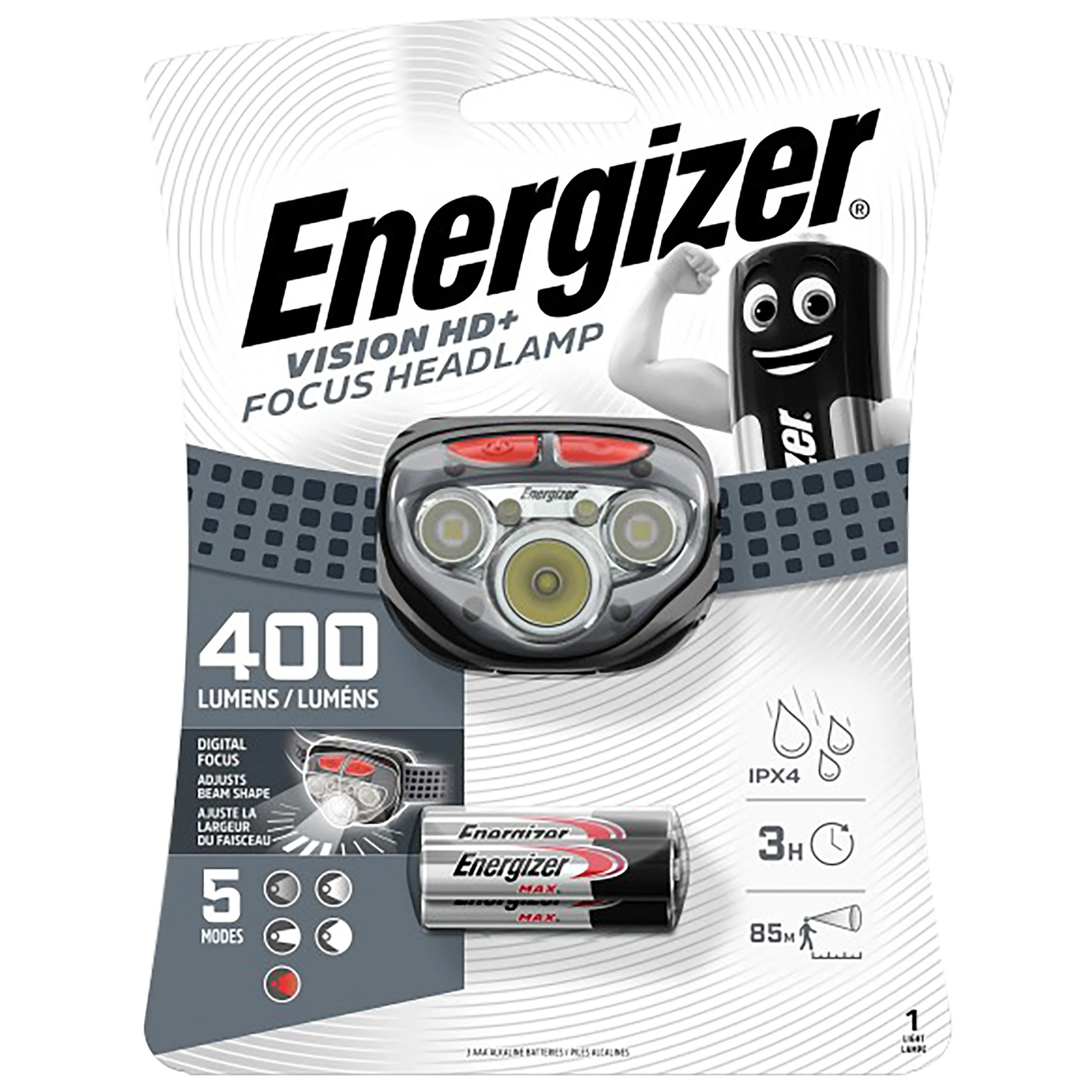 Energizer 400lm galvos žibintuvėlis Vision HD+ Focus HDD323