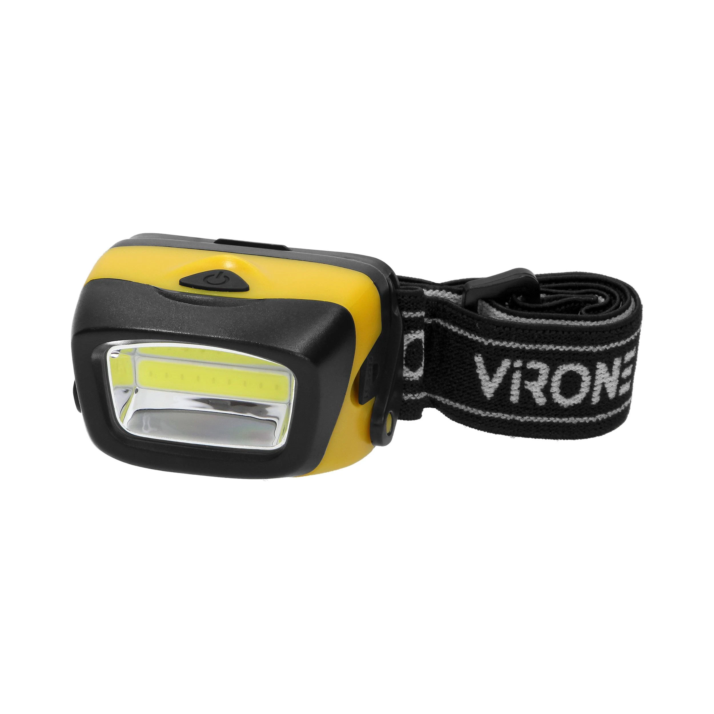 Orno LED žibintas ant galvos VIRONE, 3W, 170lm, elementai 3xAAA (neįeina), juodos/geltonos sp