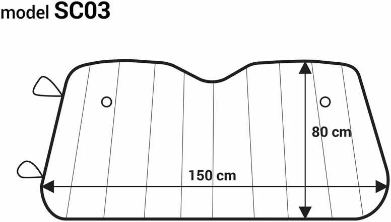 Priekinio stiklo apsauga 150x80 cm, sidabrinė, PE burbulinė AMIO-01533