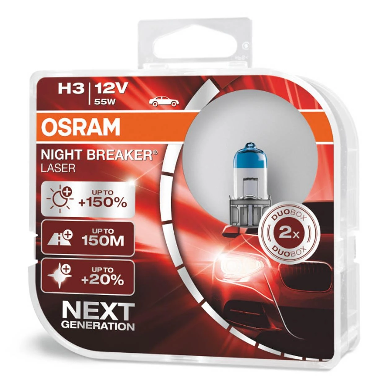 Osram Night Breaker Laser H3 55W pakuotė