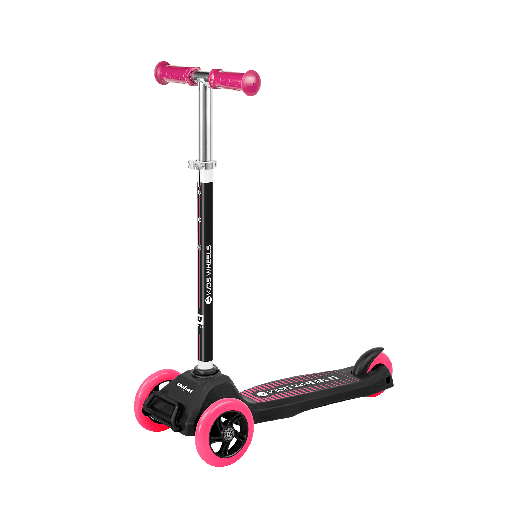 Triratis paspirtukas REBEL KIDS WHEELS, Rožinis