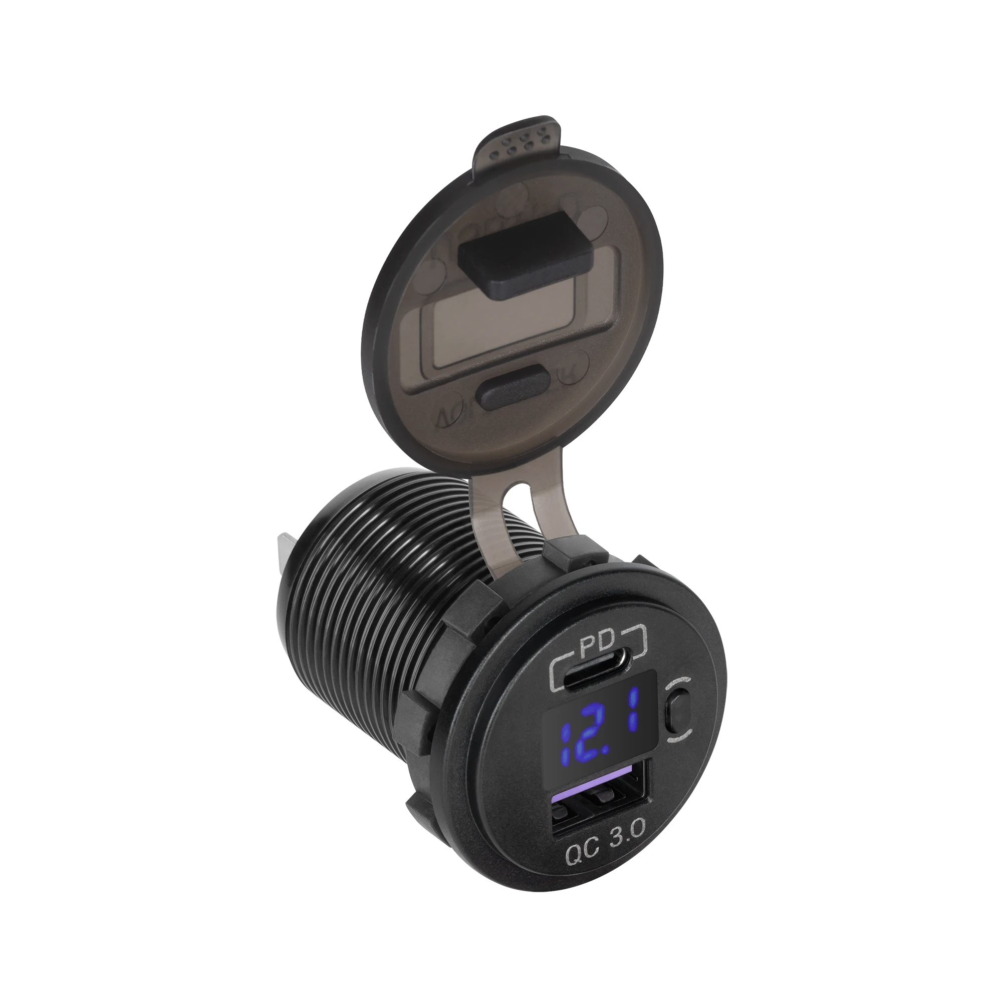 Peiying Automobilinis įkroviklis USB - USB C su Quick Charge Power Delivery ir įtampos matuokliu 48W