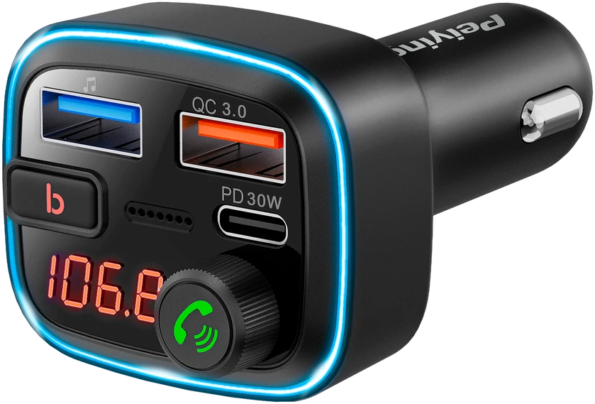 Peiying Automobilinis FM siųstuvas su Bluetooth funkcija