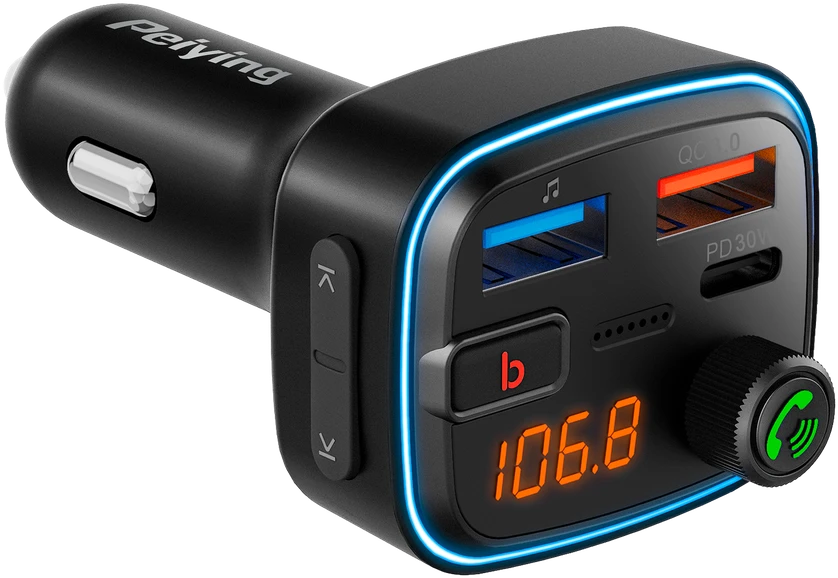 Peiying Automobilinis FM siųstuvas su Bluetooth funkcija