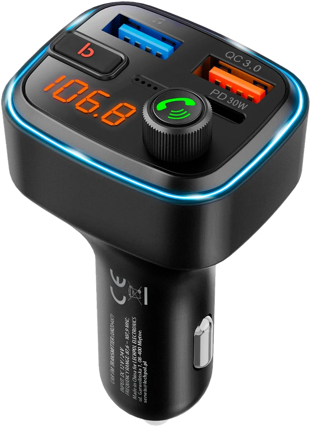 Peiying Automobilinis FM siųstuvas su Bluetooth funkcija