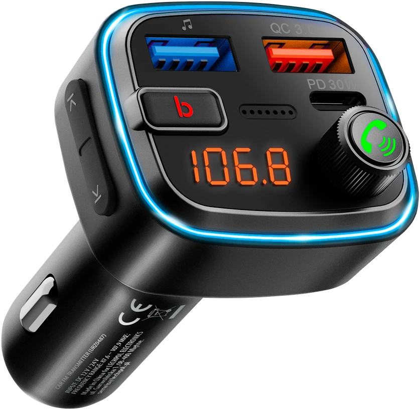 Peiying Automobilinis FM siųstuvas su Bluetooth funkcija