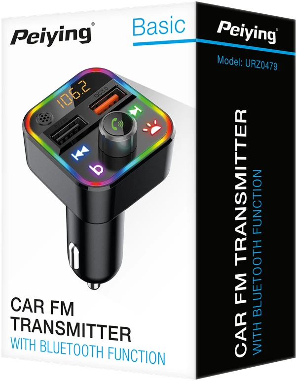 Peiying Automobilinis FM siųstuvas su Bluetooth funkcija