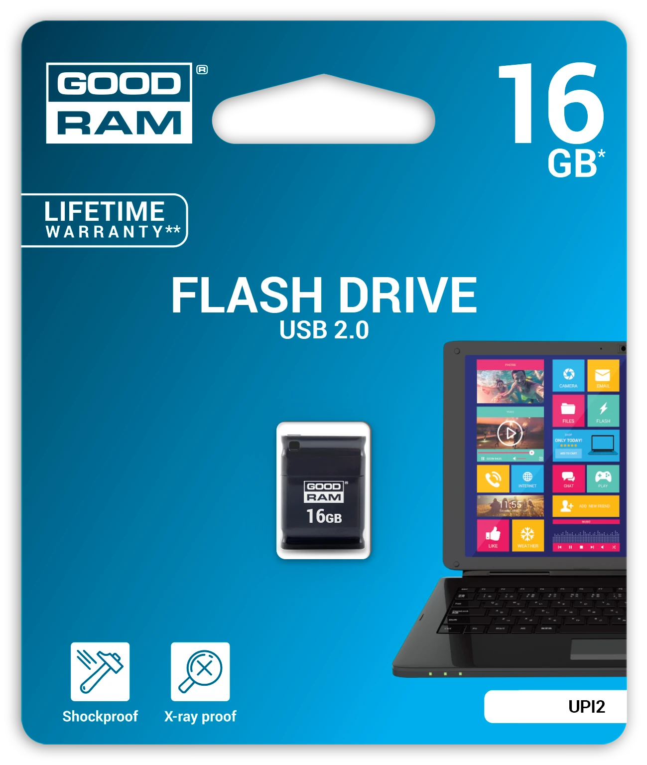 GOODRAM 16GB UPI2 Juodas USB 2.0