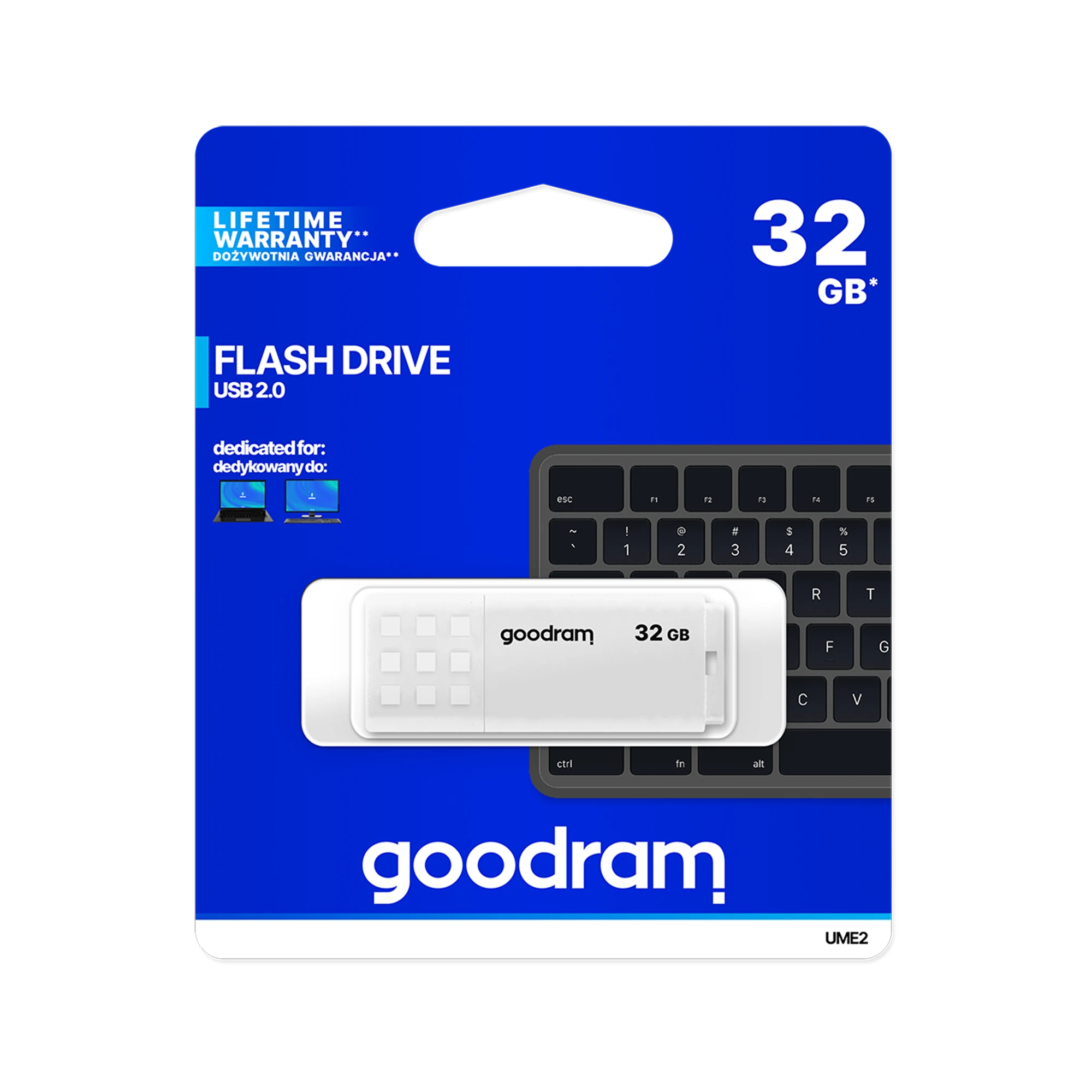 GOODRAM UME2-0320W0R11 GOODRAM atmintis USB UME2 32GB USB 2.0 Baltas